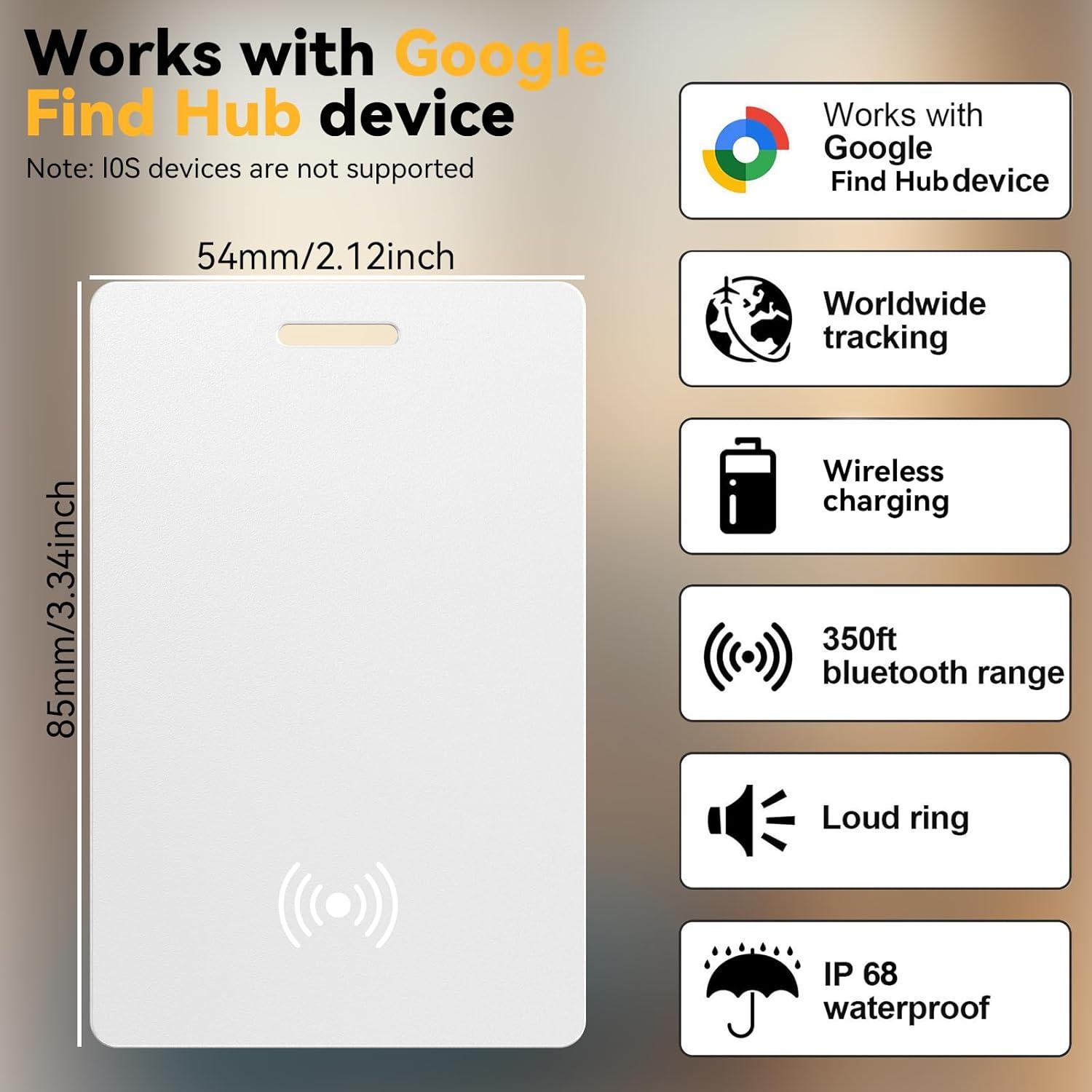 Localizador de Cartera FYSCKEJI, Tarjeta Bluetooth IP68 Blanca