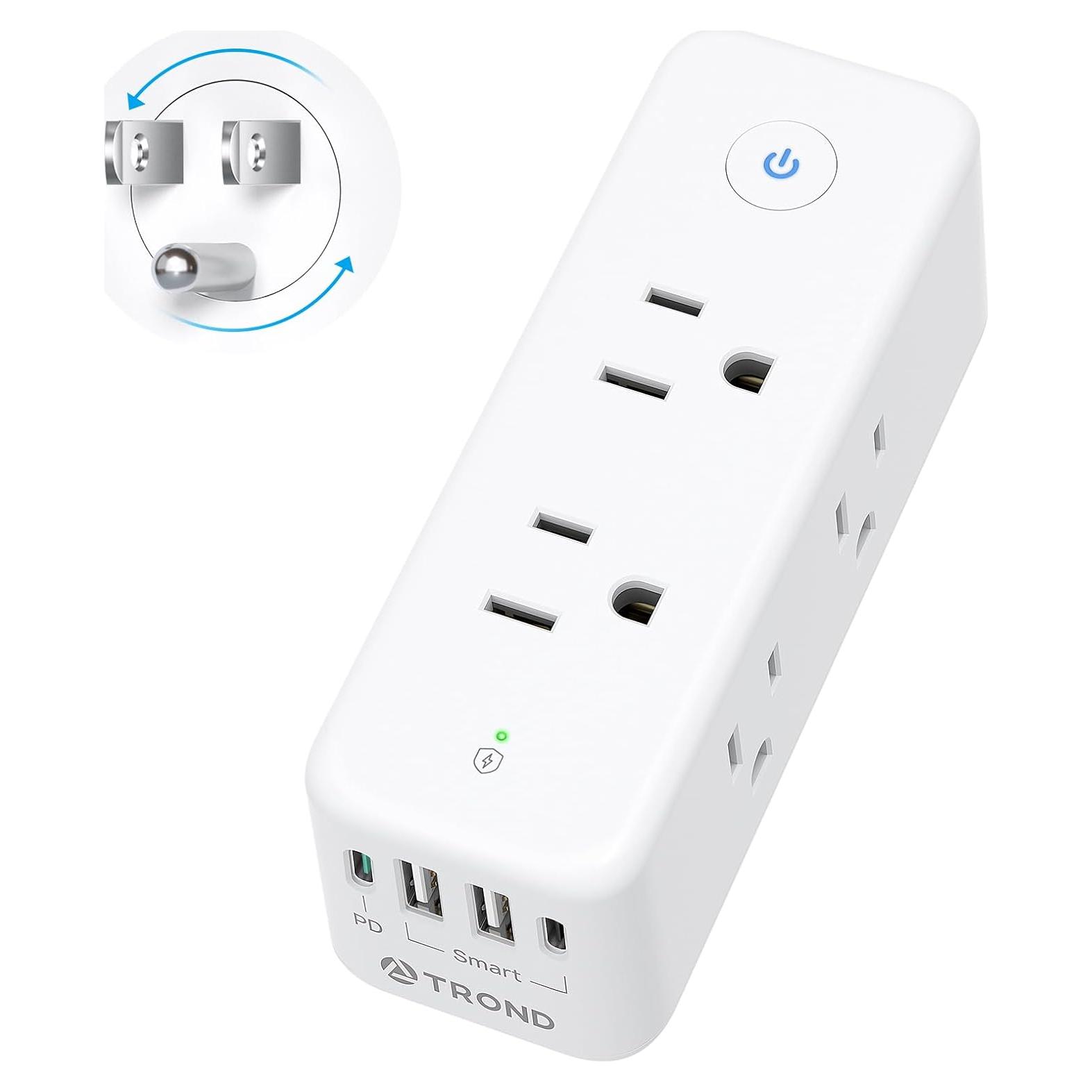 Extensor de Enchufe TROND 6 AC + 4 USB Rotatorio 360°