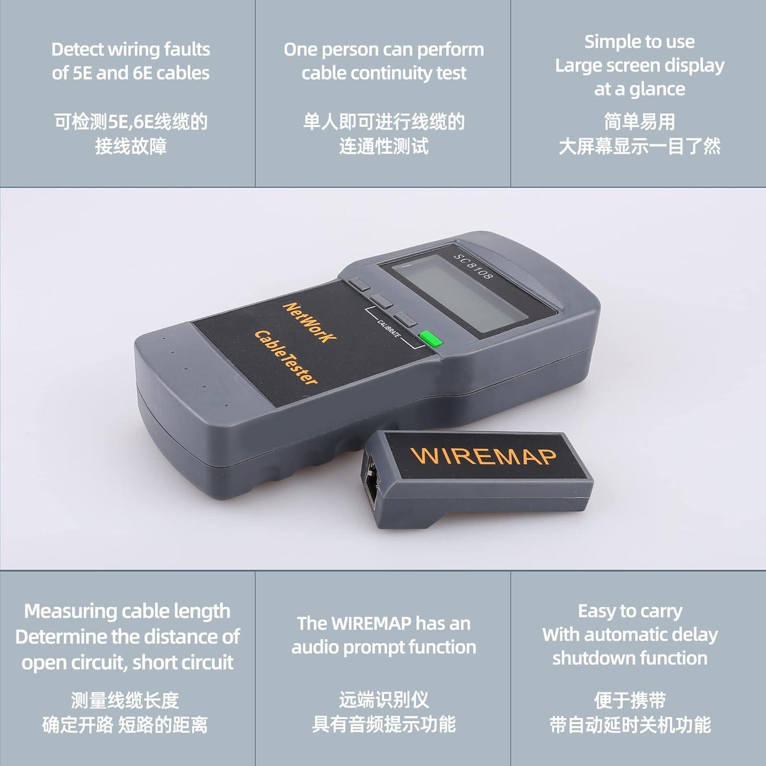 Probador de Cable Ethernet LAN FC-6S Multifuncional 1 pieza