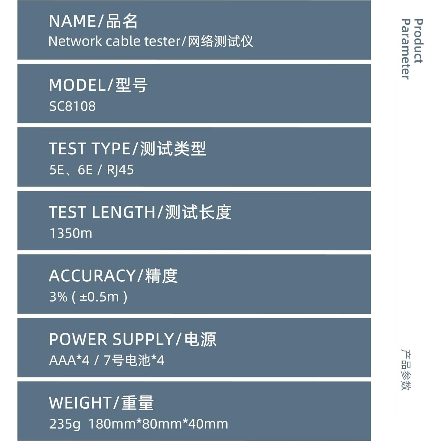 Probador de Cable Ethernet LAN FC-6S Multifuncional 1 pieza
