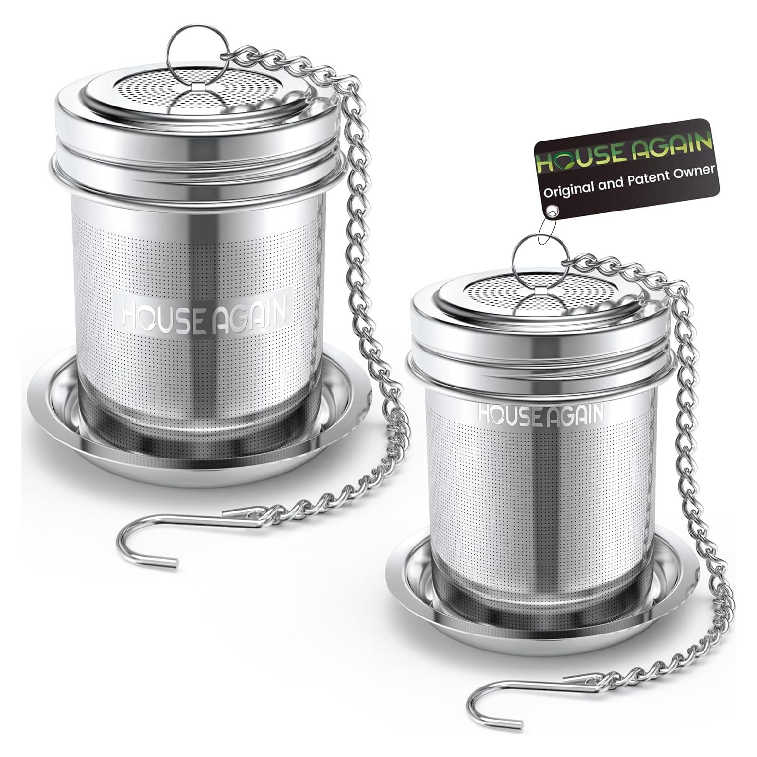 Infusor de Té House Again Acero Inoxidable 2 Piezas Grande y Pequeño