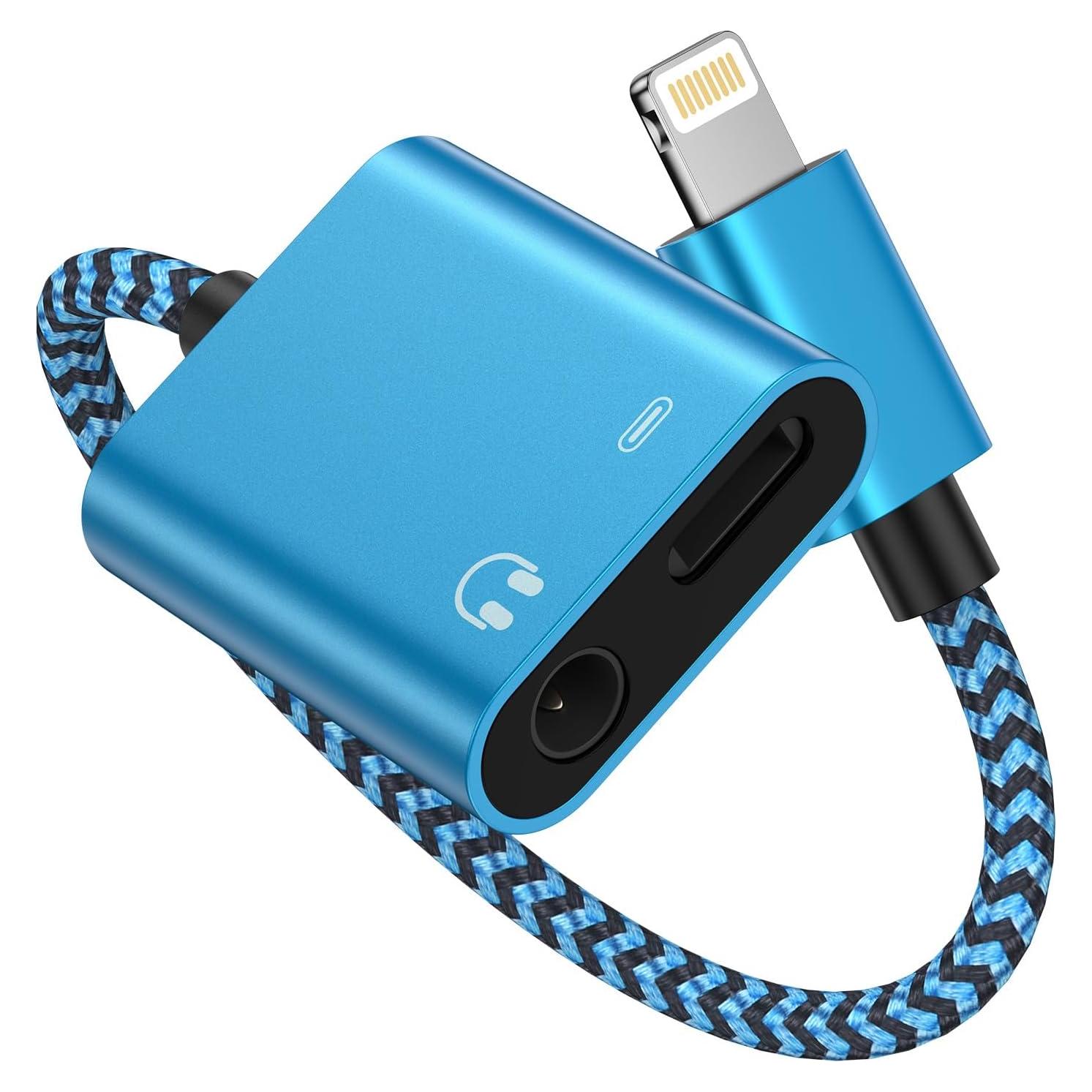 Adaptador 2-en-1 Lightning a 3.5mm + Carga para iPhone