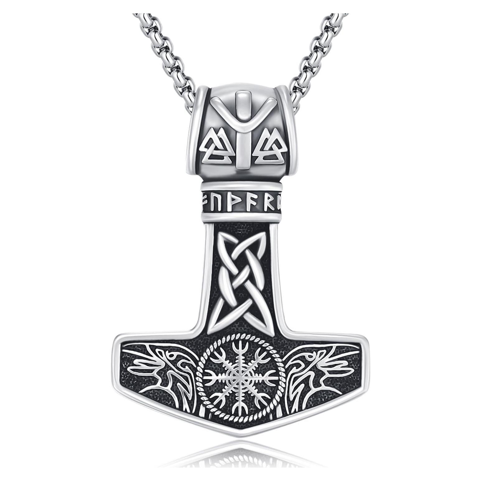 Collar Mjolnir de Thor en Plata Esterlina 925 con Cadena 56 cm