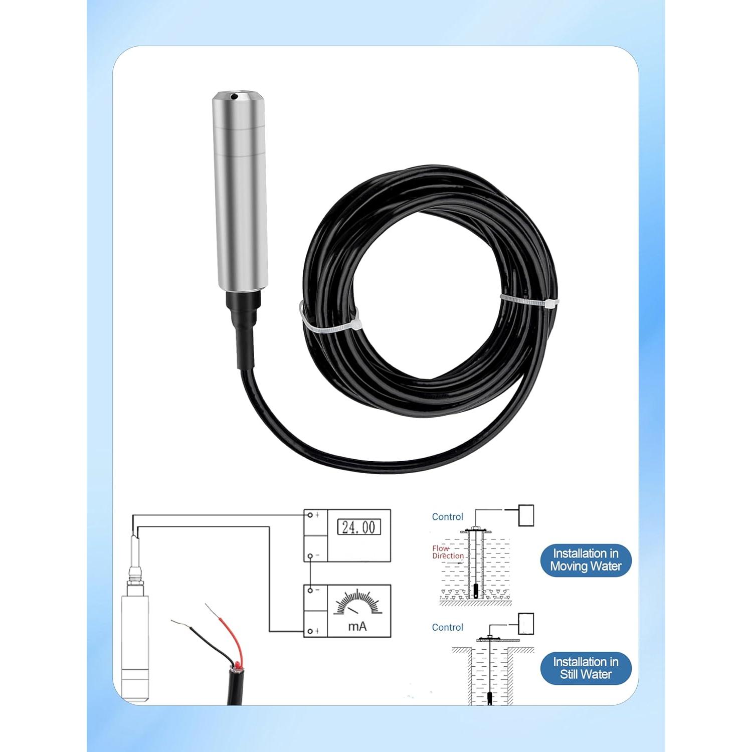 Sensor de Nivel de Agua Yosoo 4-20mA IP68 Transductor