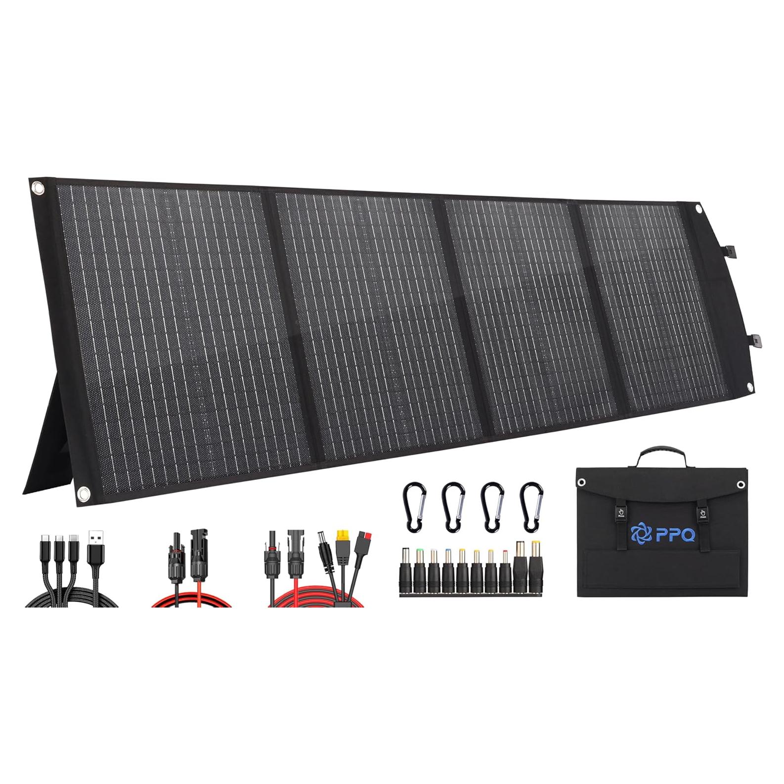 Kit Panel Solar Portátil PPQ 100W 18V 6A Plegable IP67