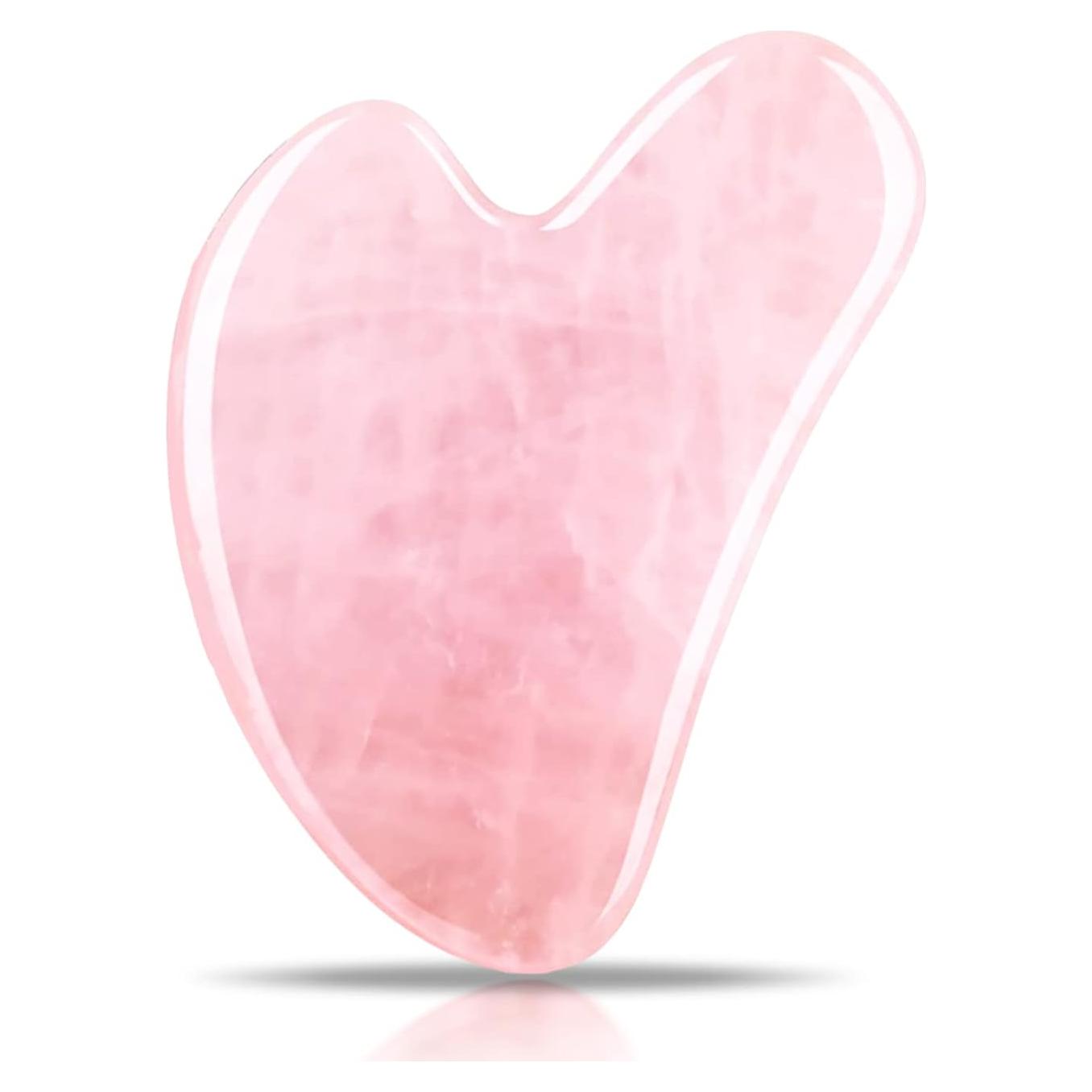 Herramienta Gua Sha de Cuarzo Rosa Contrybox - Facial y Ojos