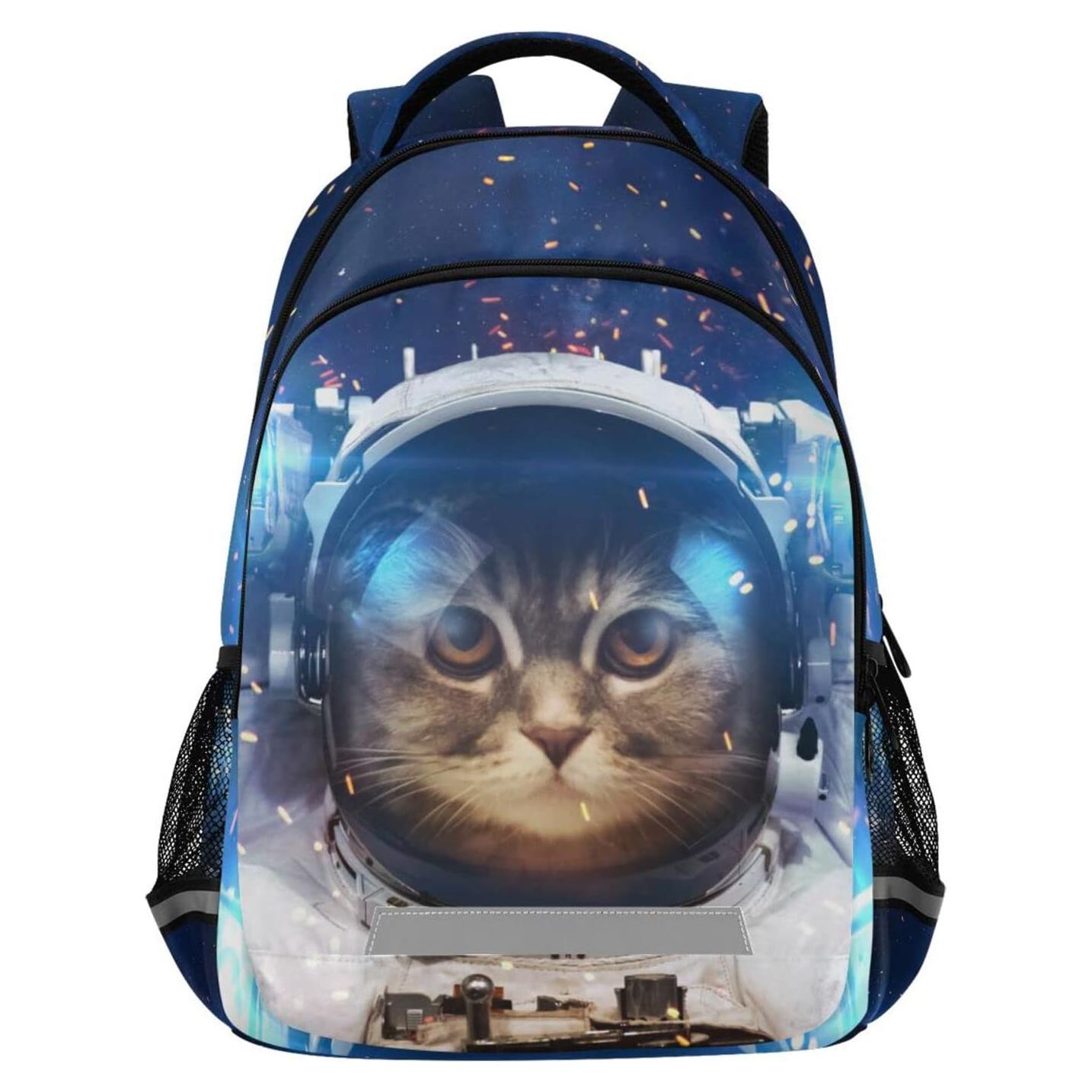 Mochila Escolar para Niños BOENLE Gato Astronauta 22L