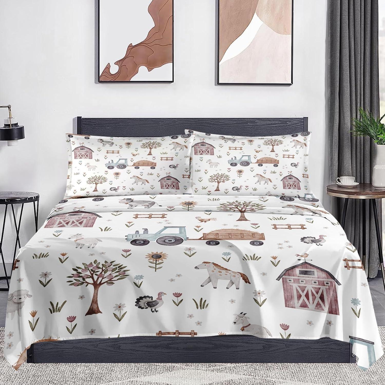 Juego de Sábanas Ajustadas WeCozy Individual 3 Piezas Tractor