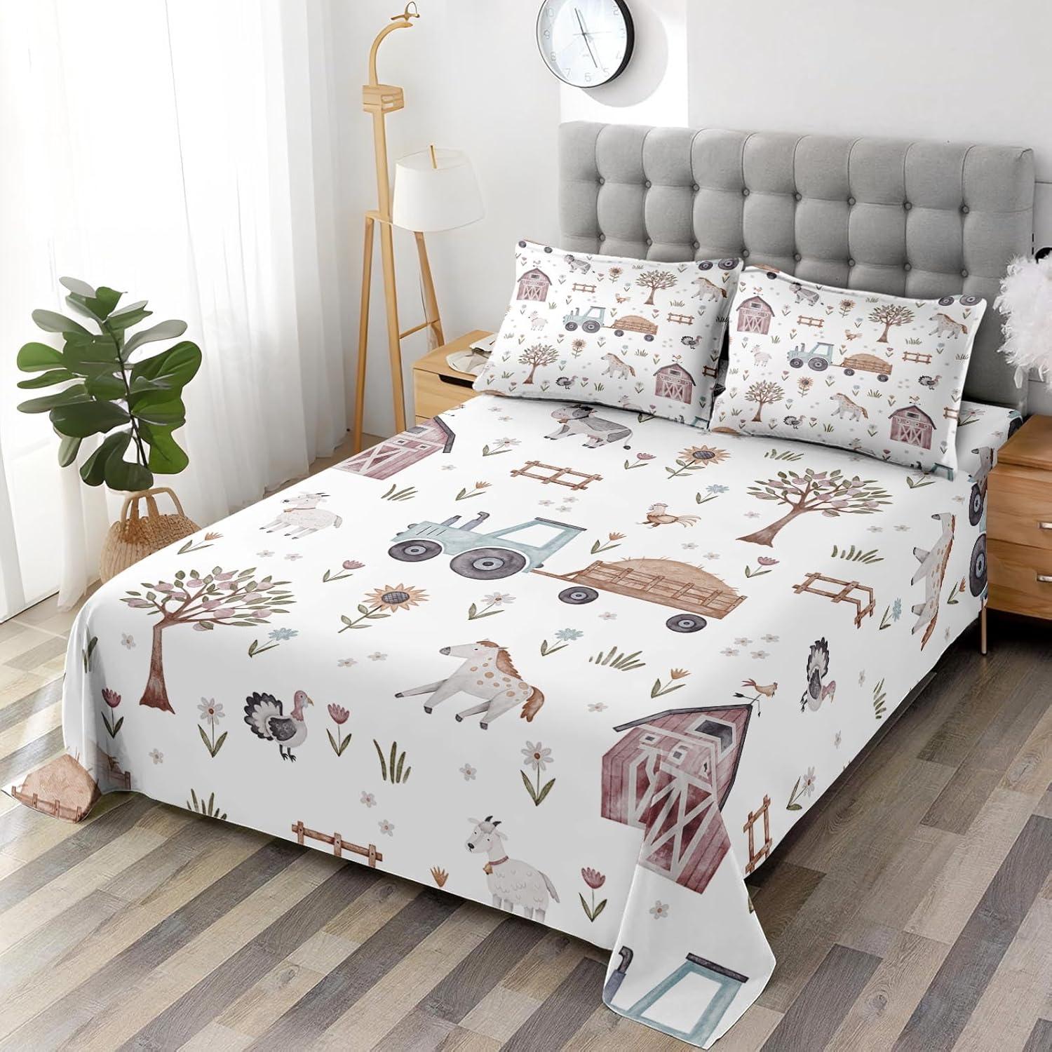 Juego de Sábanas Ajustadas WeCozy Individual 3 Piezas Tractor