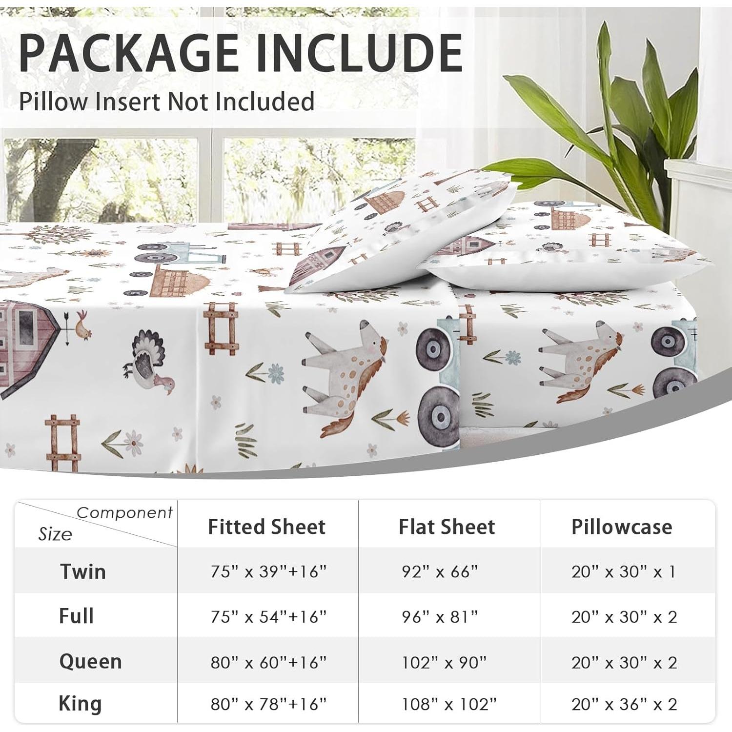 Juego de Sábanas Ajustadas WeCozy Individual 3 Piezas Tractor