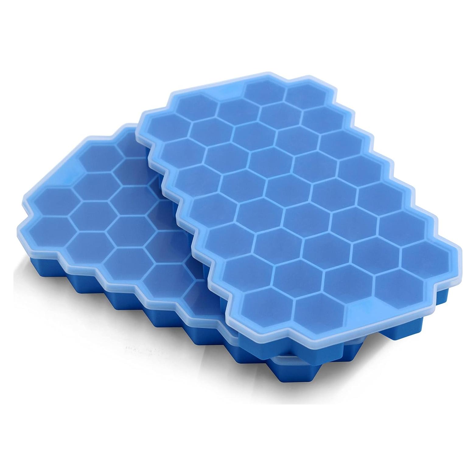 Bandeja de Hielo de Silicona BIDFUL 2 Piezas con Tapa