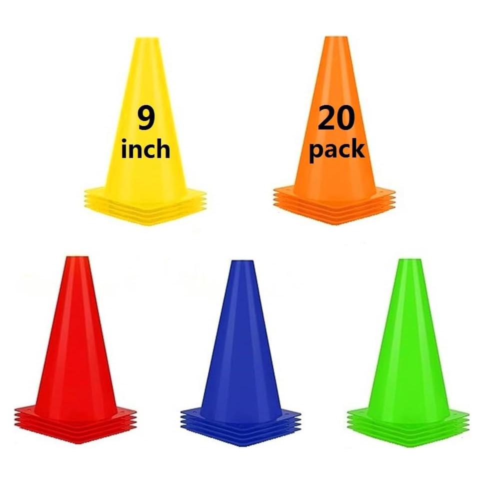 Conos de Fútbol ANSLYQA 23 cm - 20 Piezas con Bolsa