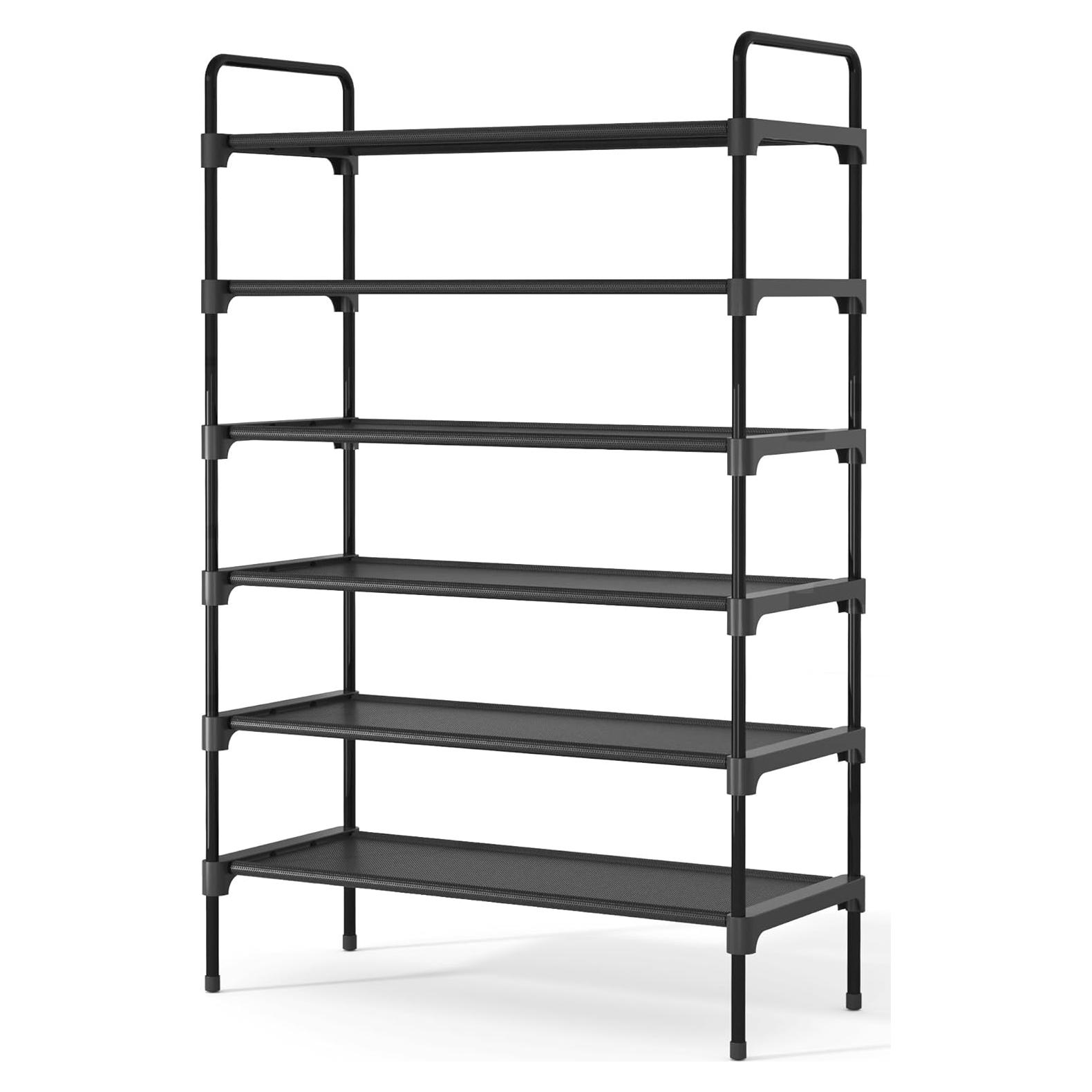 Estante para zapatos Kitsure 6 niveles 70.1x30x110 cm Negro