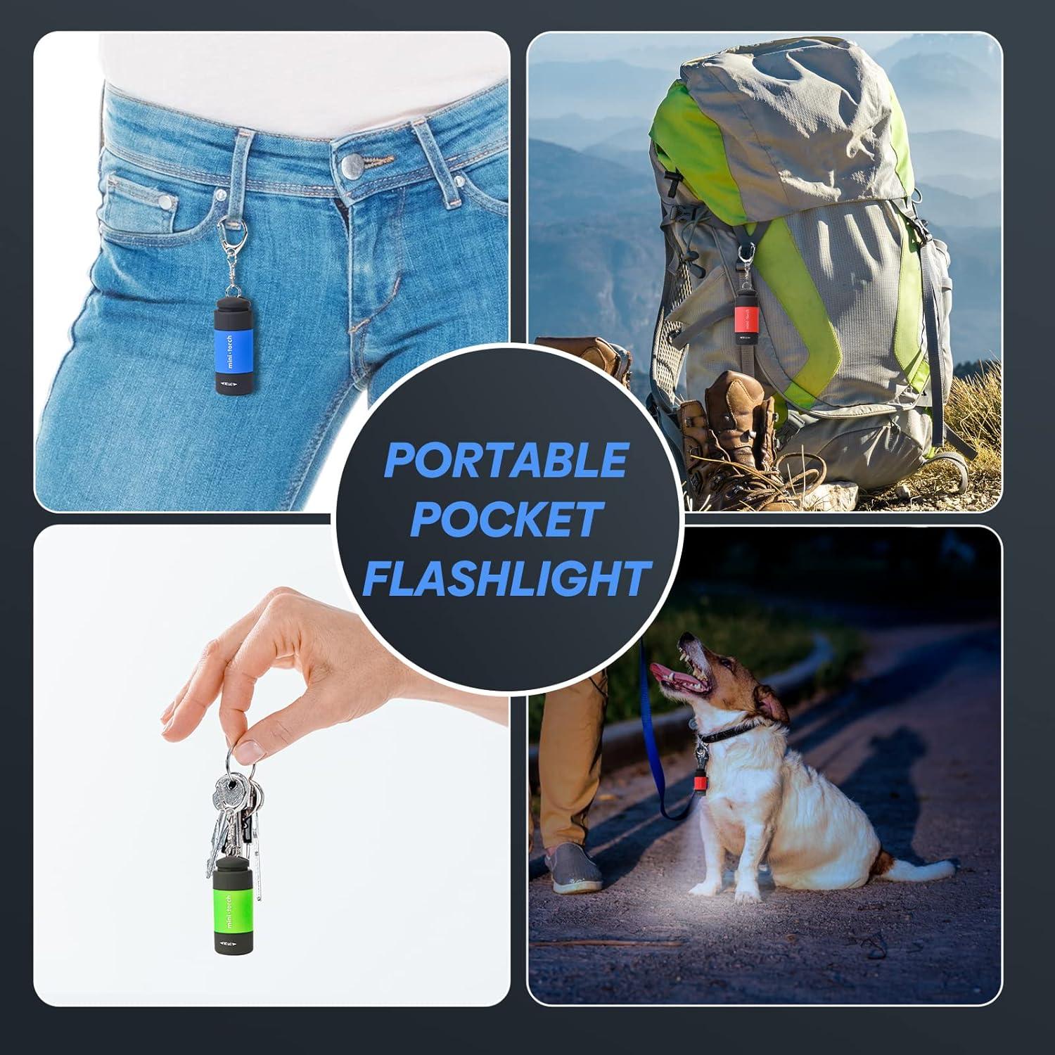 Mini Linterna de Llavero Recargable USB Tileon - 3 Piezas