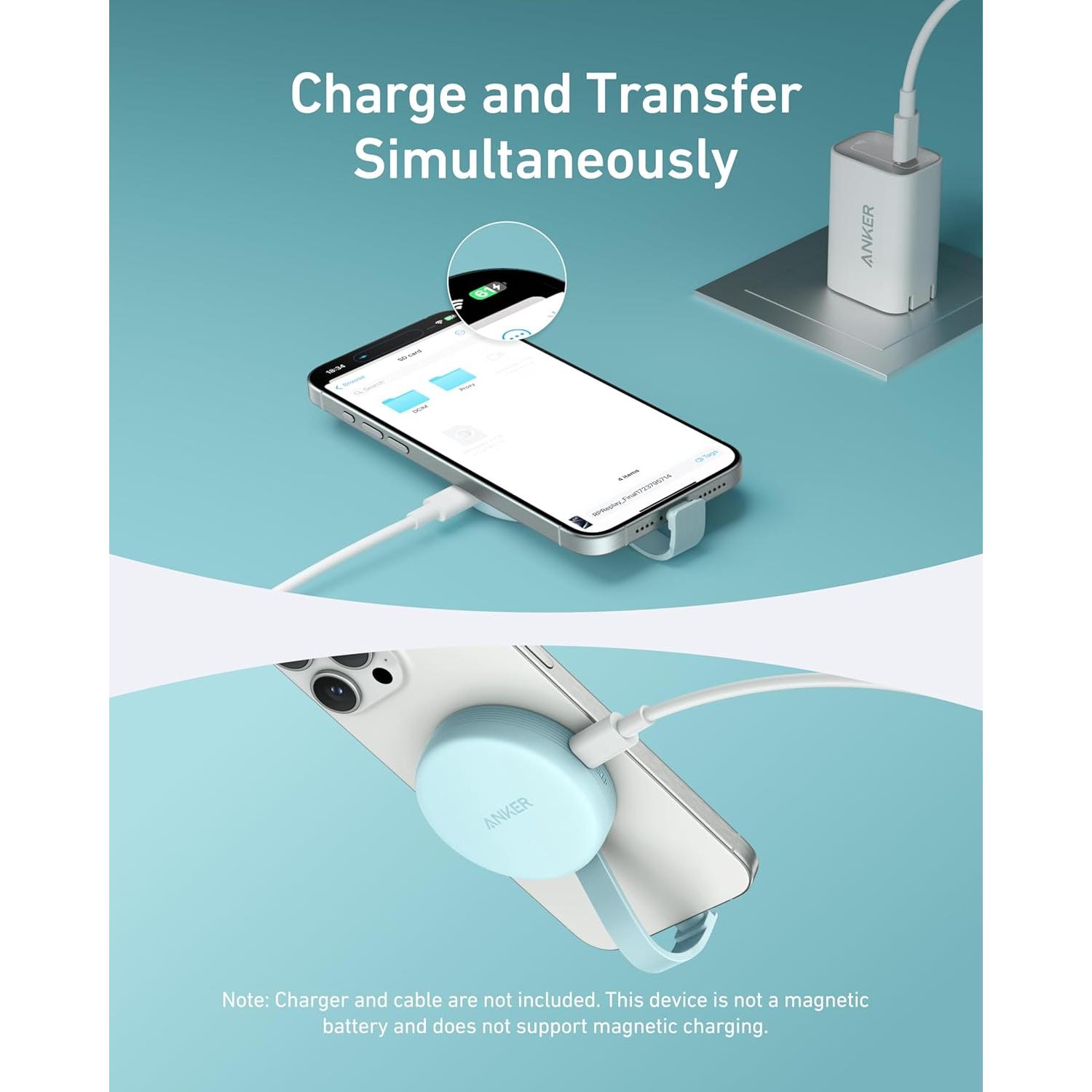 Adaptador USB-C Anker MagGo para iPhone 16/15, Lector SD/TF