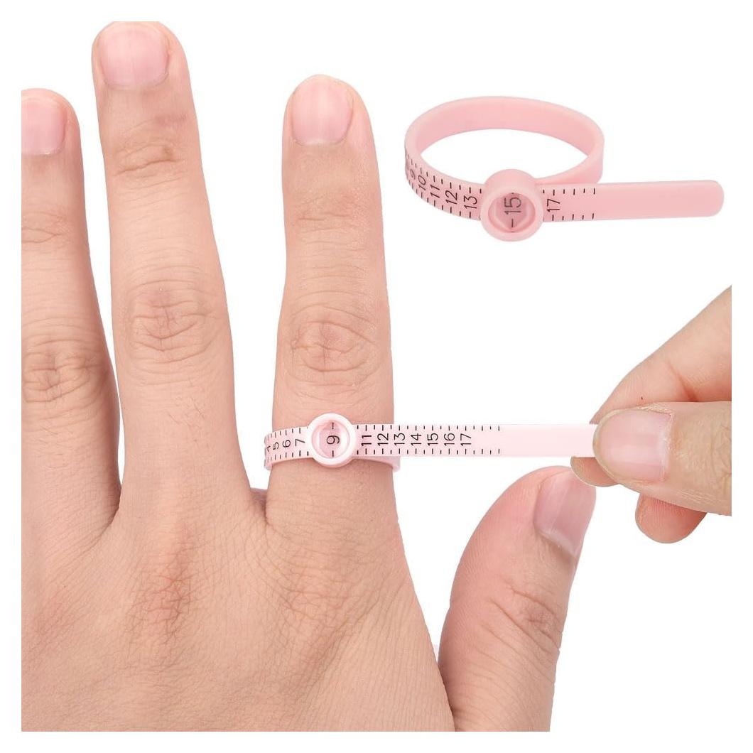 Juego de Medición de Tamaño de Anillo TUNQISM Rosa 1-17