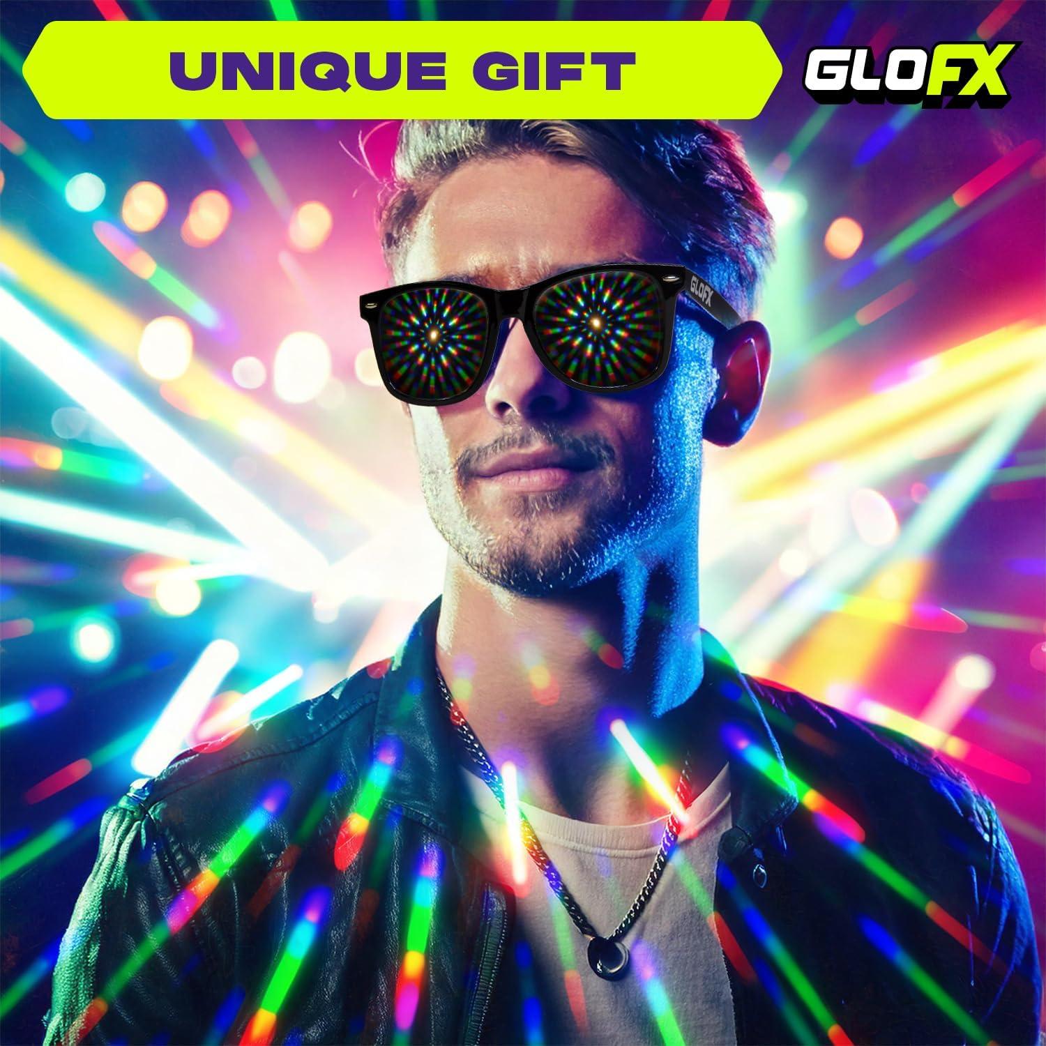 Gafas de Difracción GloFX Marco Negro Espejo Halo