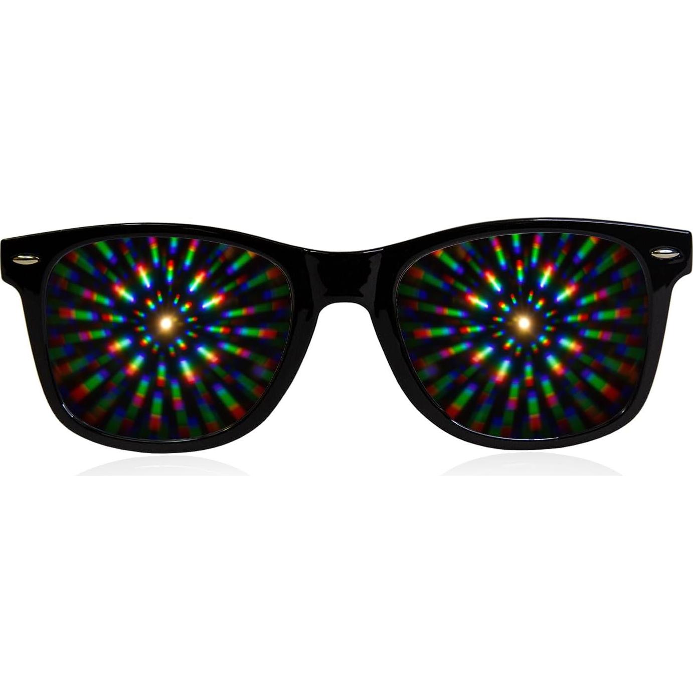 Gafas de Difracción GloFX Marco Negro Espejo Halo