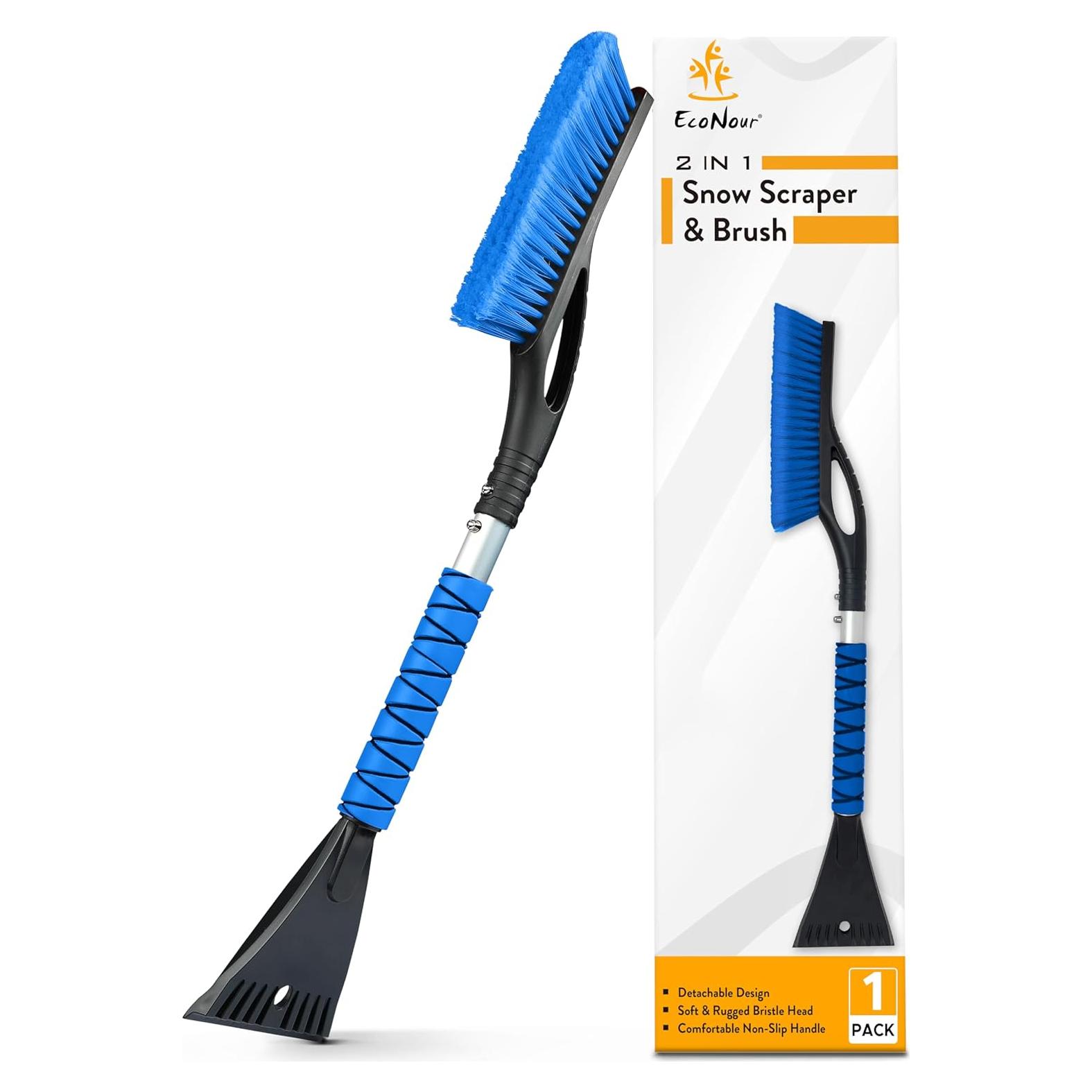 Raspador y Cepillo de Nieve EcoNour 27" Azul - 2 en 1