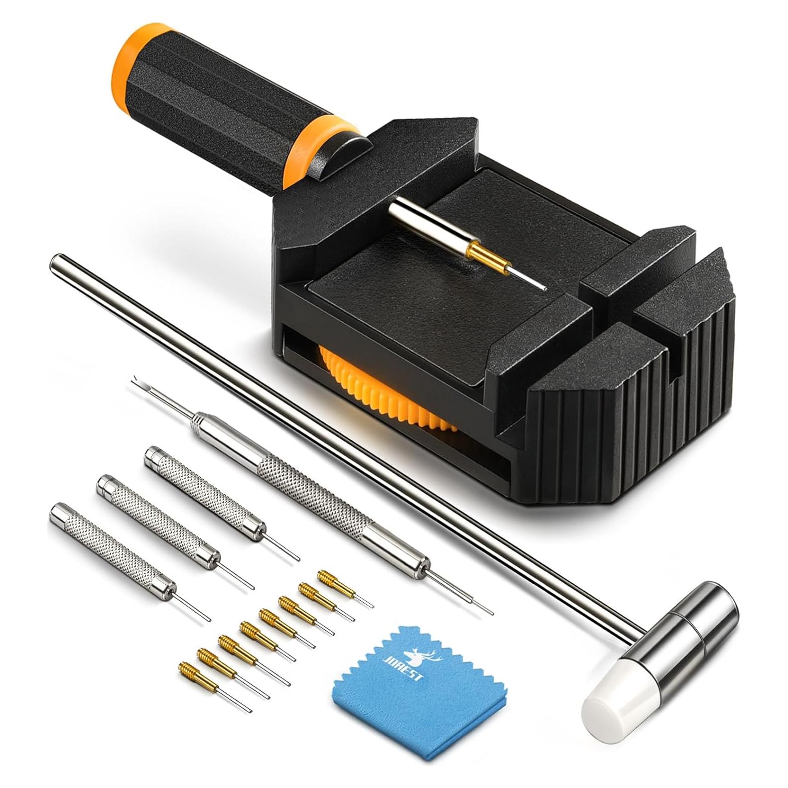 JOREST Watch Link Removal Kit, Resizing Tool for Bracelet Adjustment & Replacement, Pin Remover for Sizing Strap, Watch Adjuster, Hammer for Watch Repair, Adjust Band, with User Manual, Punches