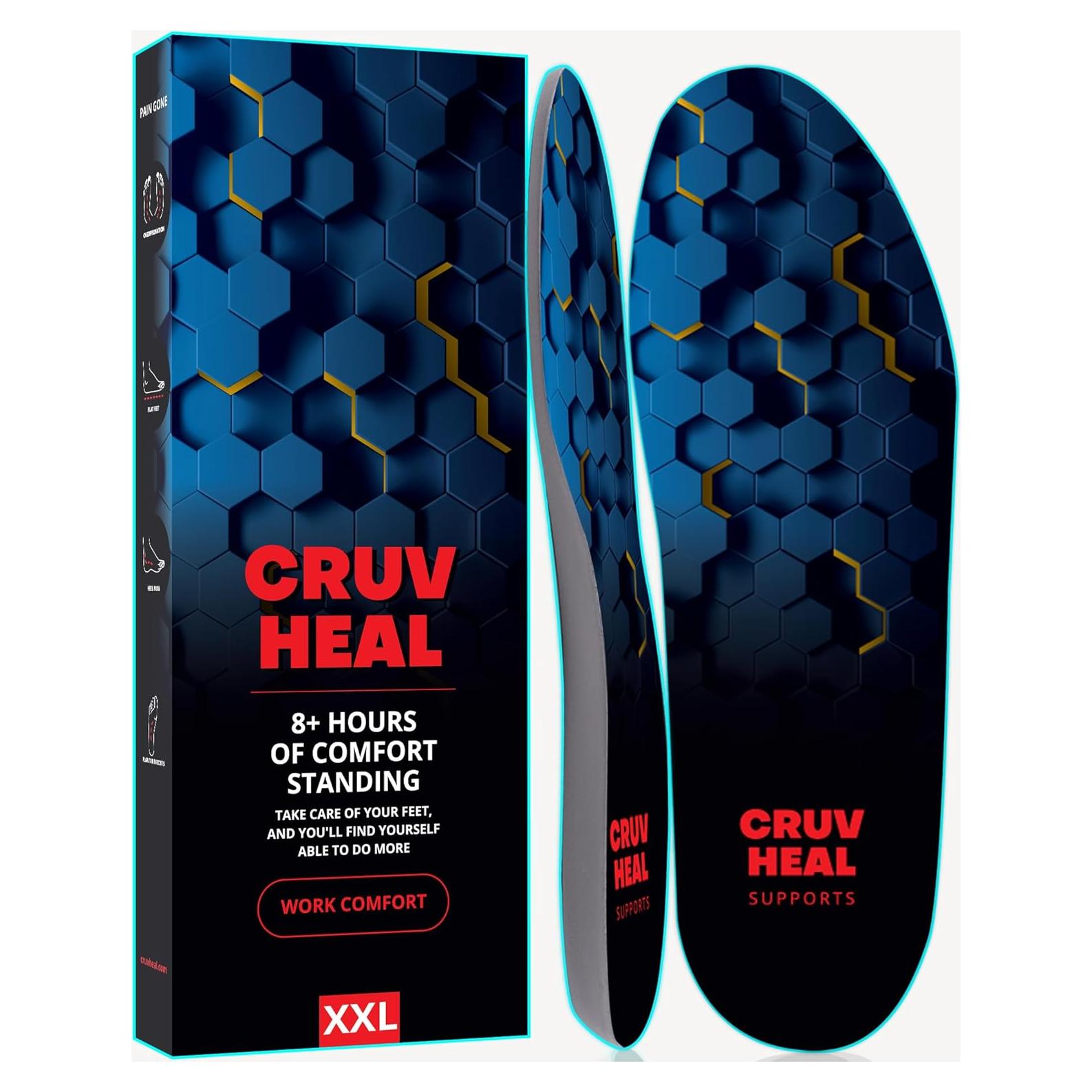 Plantillas Ortopédicas CRUVHEAL Antifatiga XXL - Arco Neutral