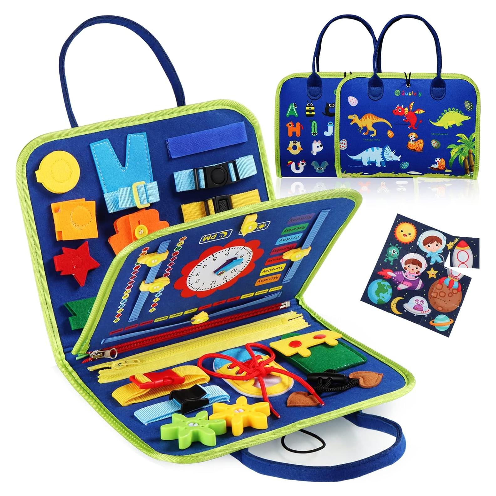 Juguete Montessori Guolely Busy Board Azul 36 meses - 6 años