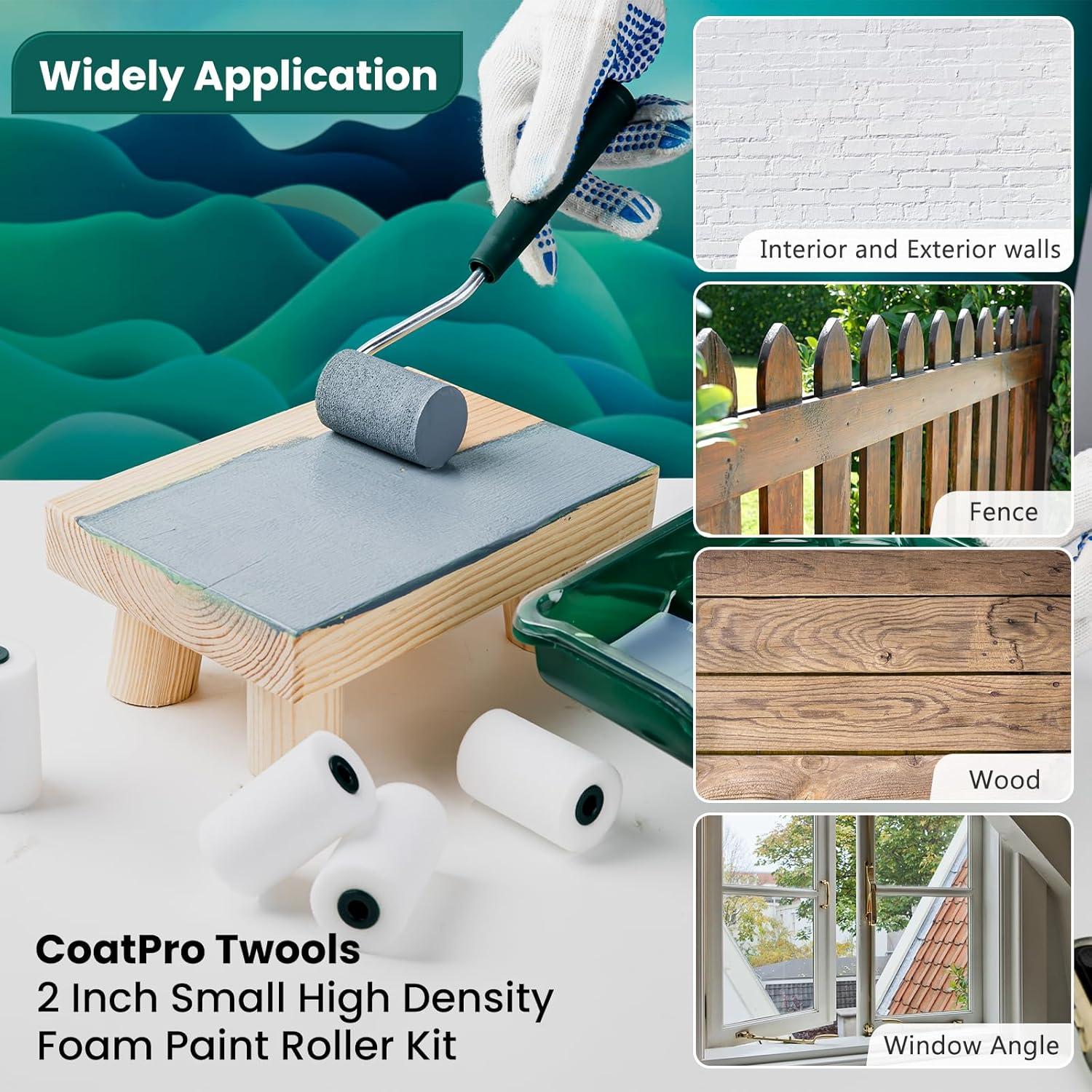 Kit de Rodillo de Pintura de Espuma 10 Piezas 2 Pulgadas