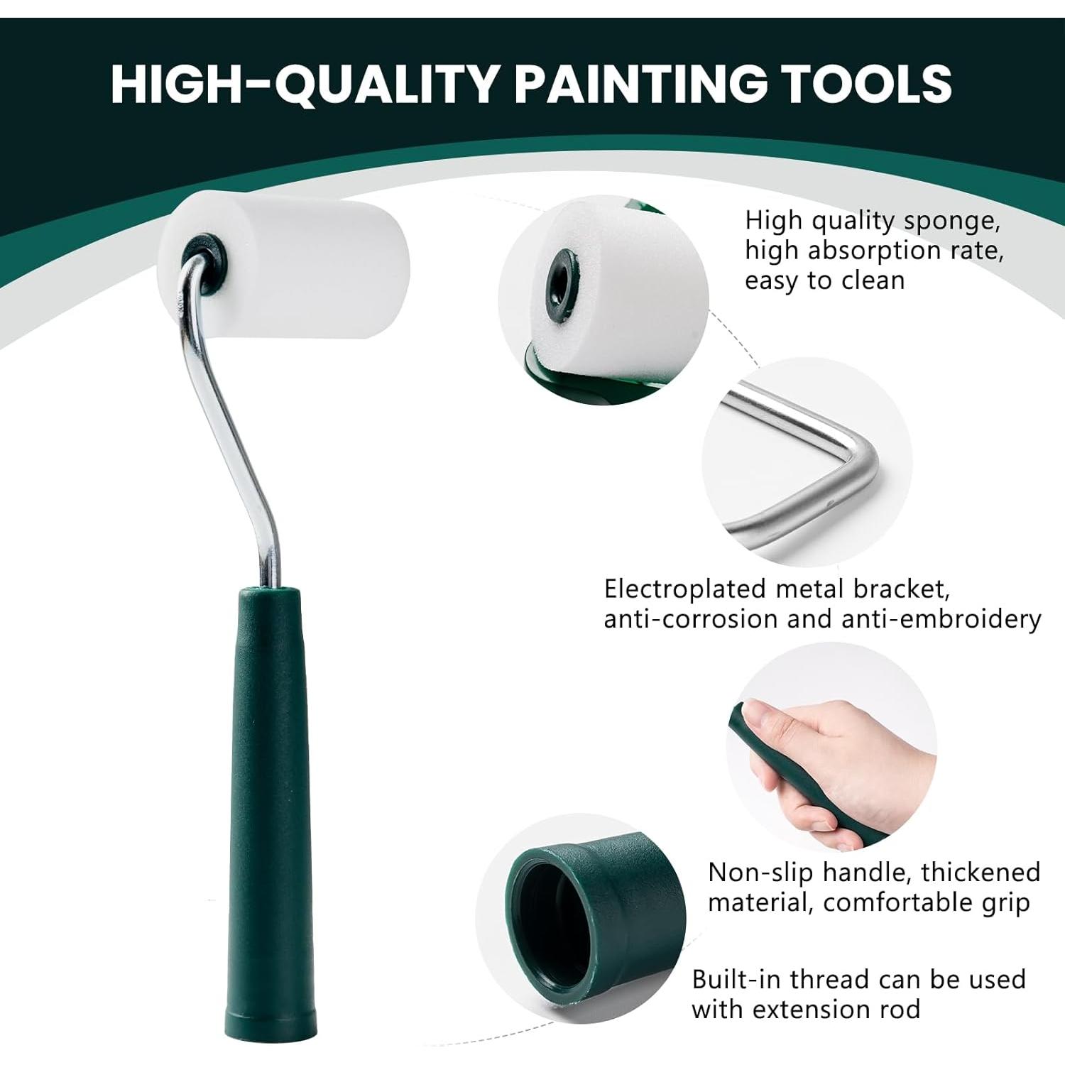 Kit de Rodillo de Pintura de Espuma 10 Piezas 2 Pulgadas