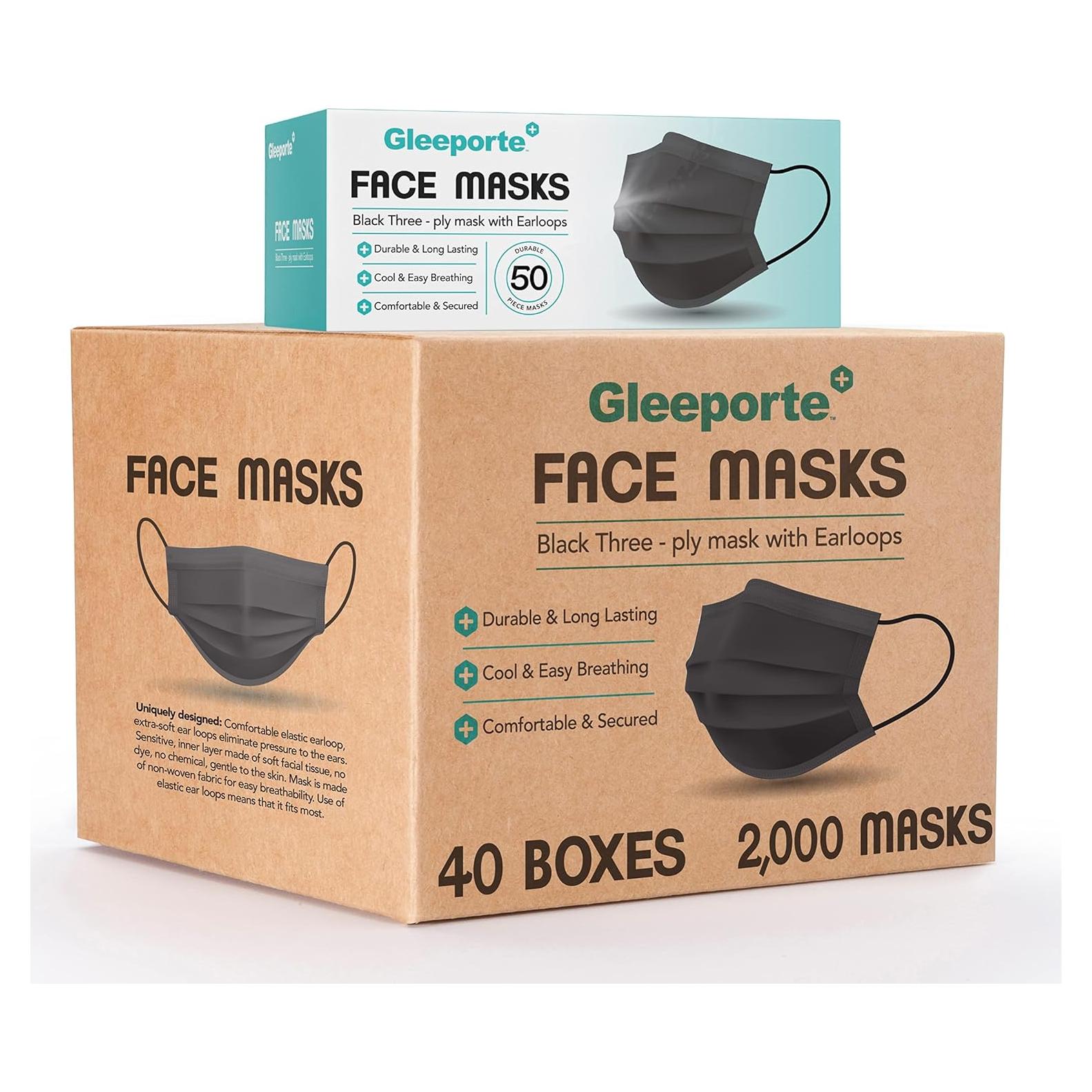 Mascarillas desechables Gleeporte 3 capas - Paquete 2000 unidades