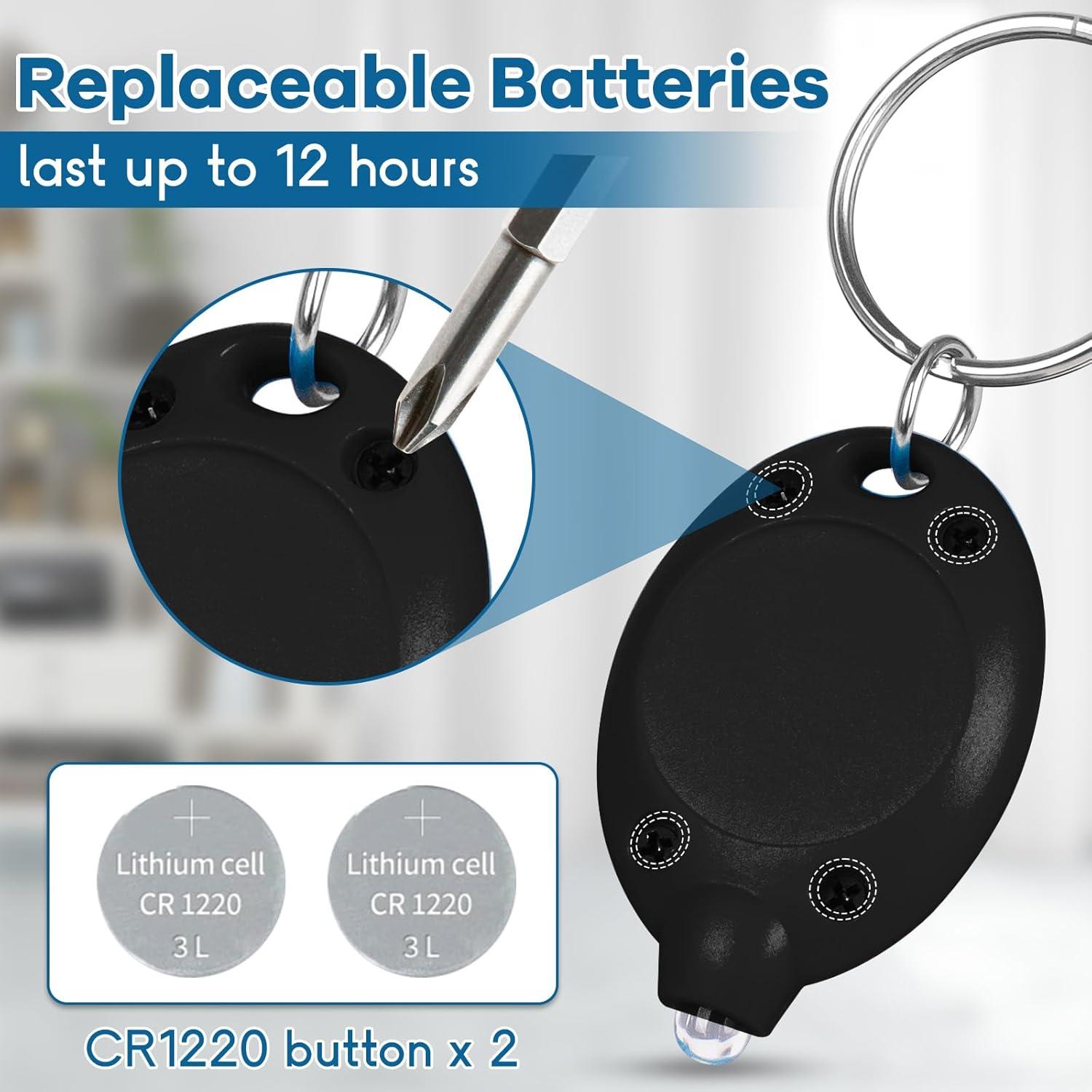 6 Linternas LED de Llavero Uaimvie Ultra Brillantes Negras