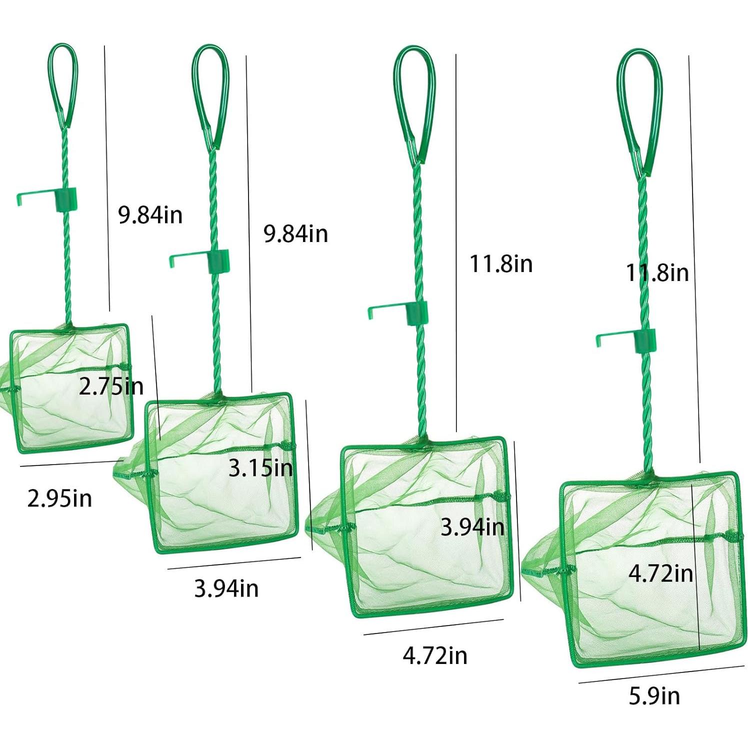 Paquete de 4 Redes para Acuarios DAGUANZHI Nylon Verde