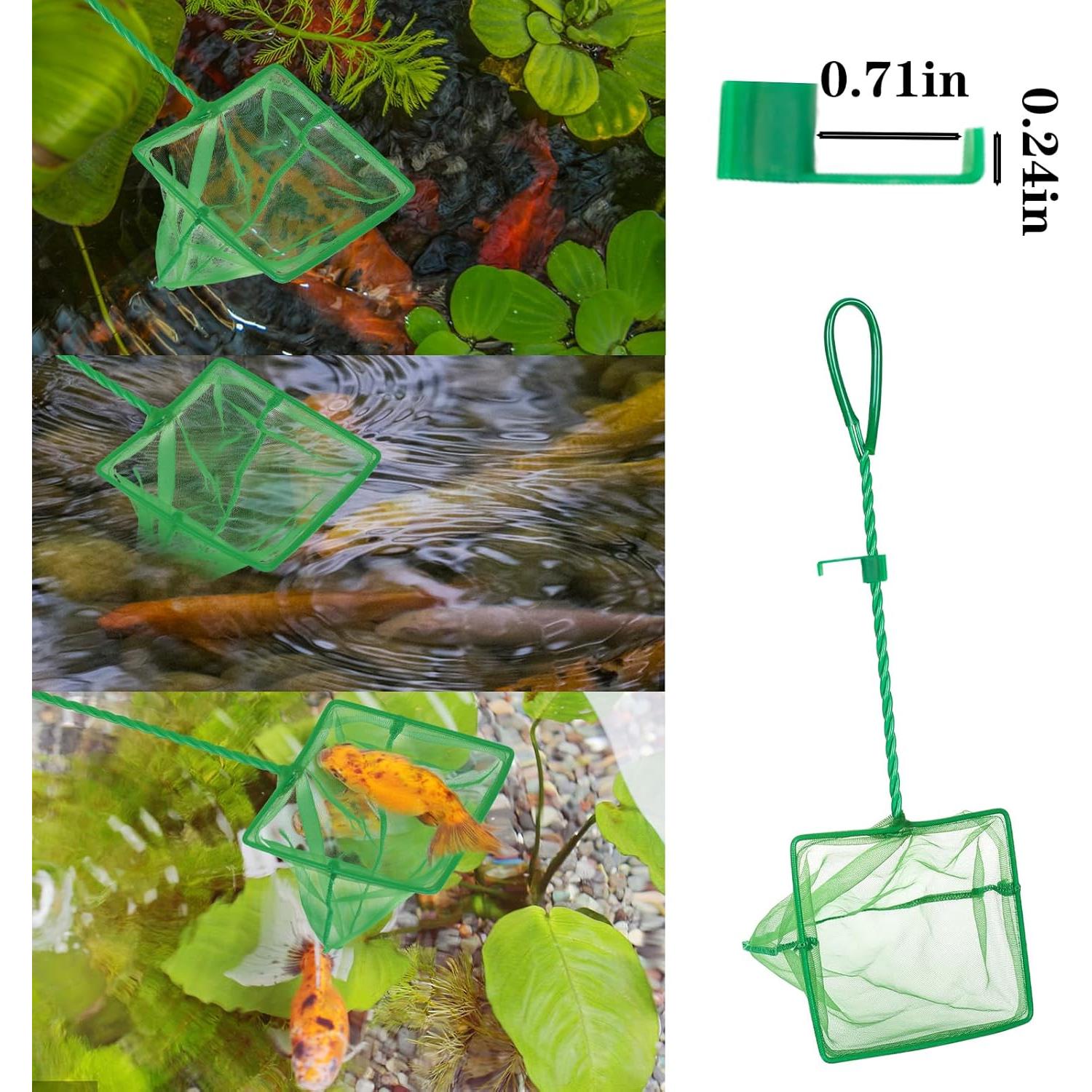 Paquete de 4 Redes para Acuarios DAGUANZHI Nylon Verde