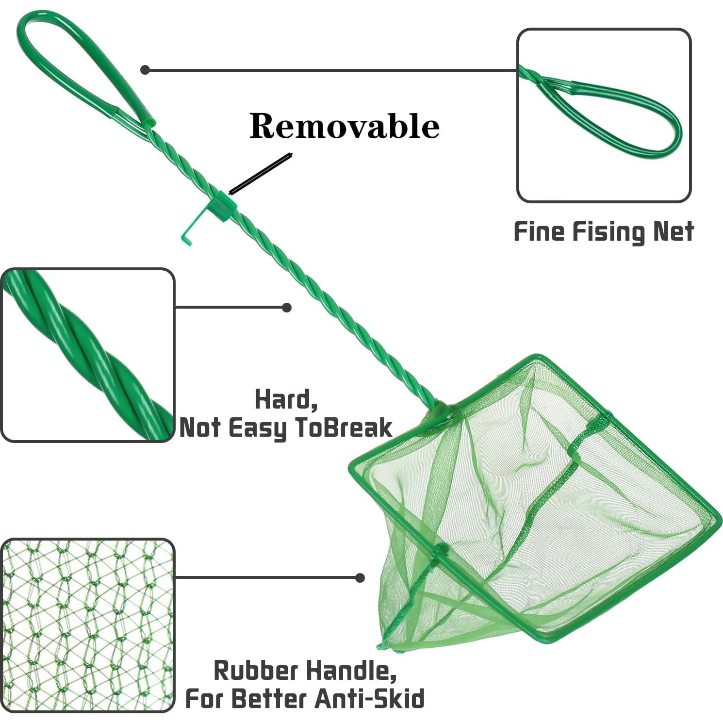 Paquete de 4 Redes para Acuarios DAGUANZHI Nylon Verde