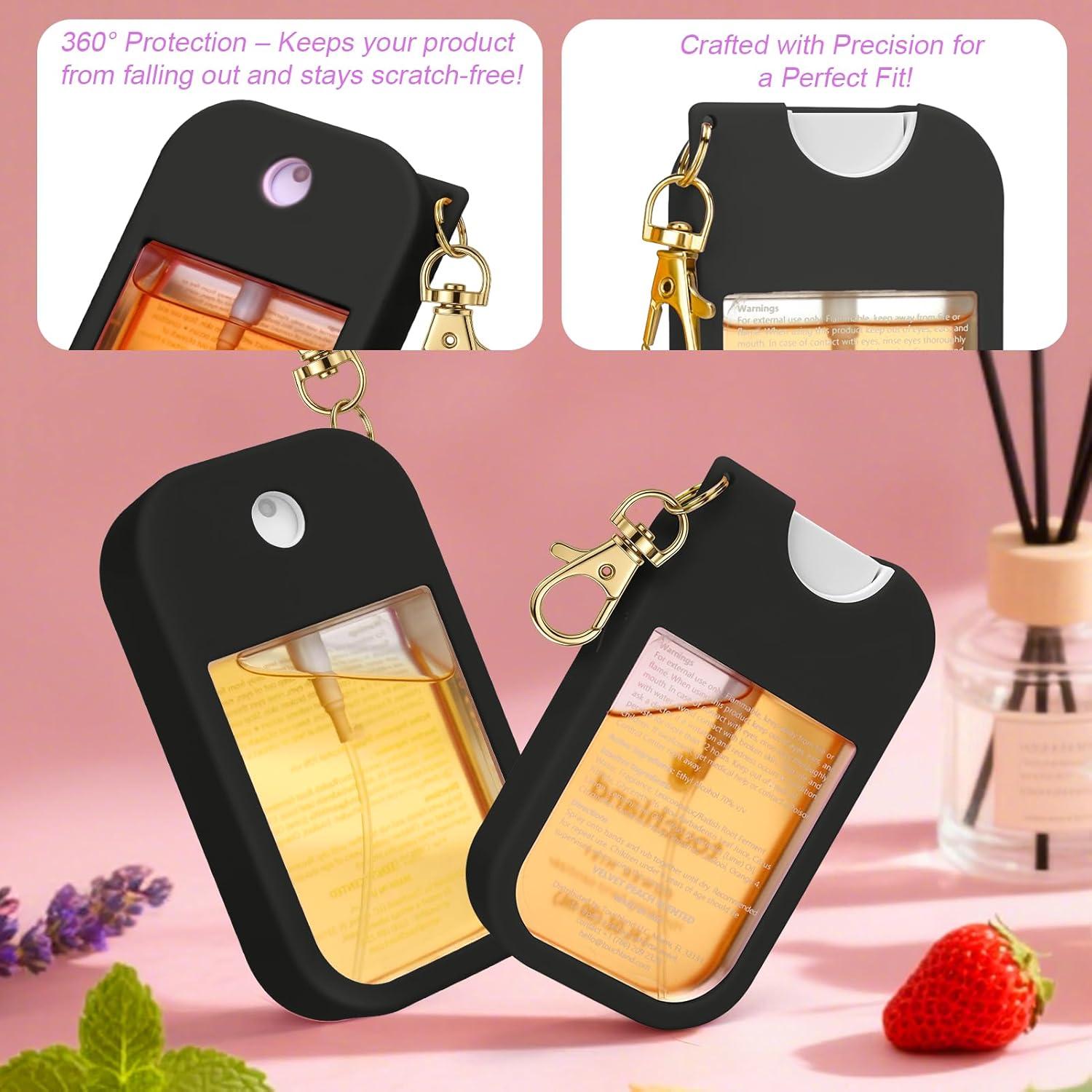 Estuche de Silicona AIERSA para Spray Desinfectante Touchland Negro