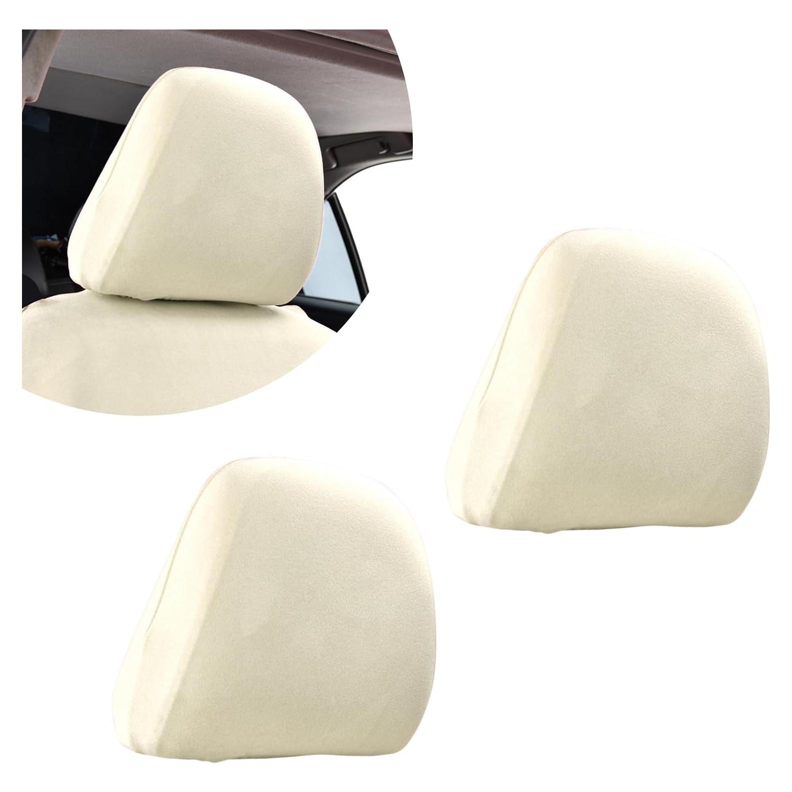 Pack 2 Fundas de Cabecera de Asiento de Coche Dawfall Beige