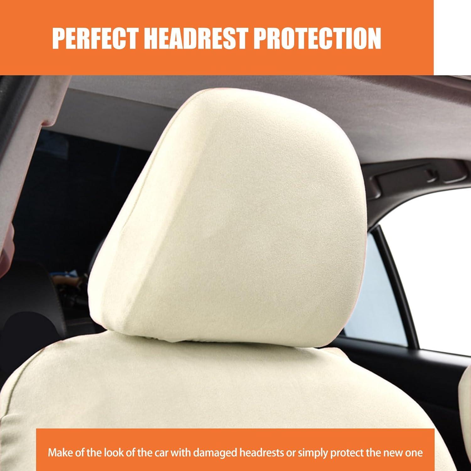 Pack 2 Fundas de Cabecera de Asiento de Coche Dawfall Beige