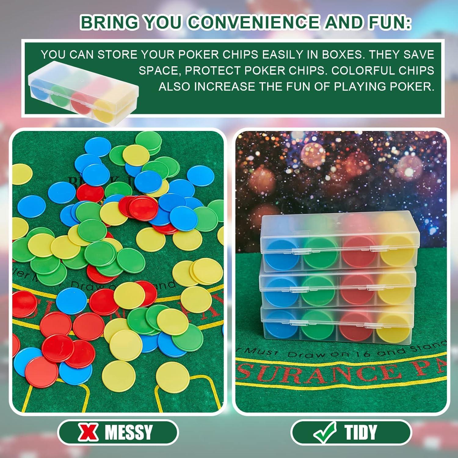 Fichas de Póker Lewtemi 300 Pcs 3.68 cm Colores Brillantes