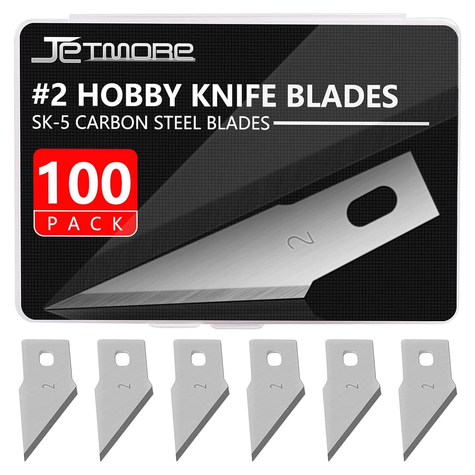 Paquete de 100 Cuchillas de Manualidades Jetmore #2 - Acero al Carbono