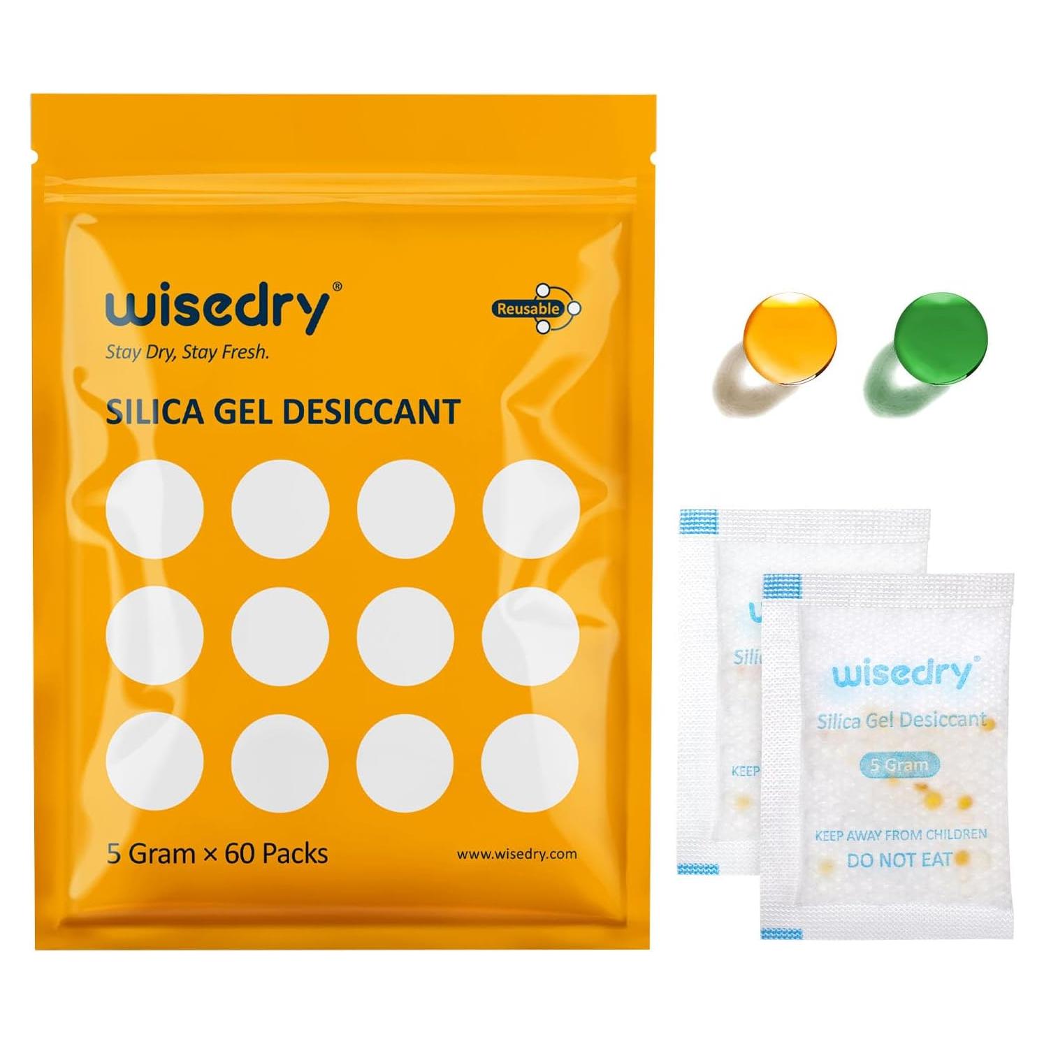 Paquetes de Gel de Sílice Alimenticio 5g x 60 Reutilizables