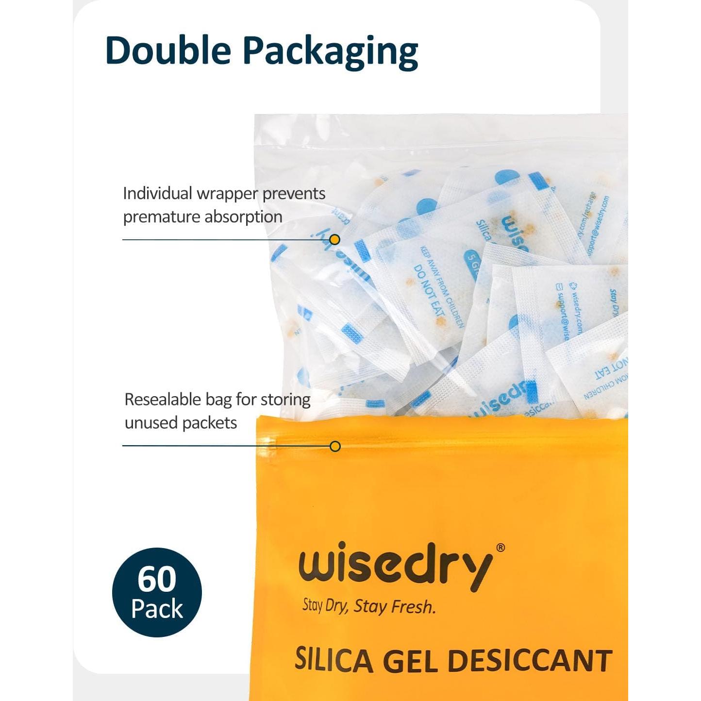 Paquetes de Gel de Sílice Alimenticio 5g x 60 Reutilizables