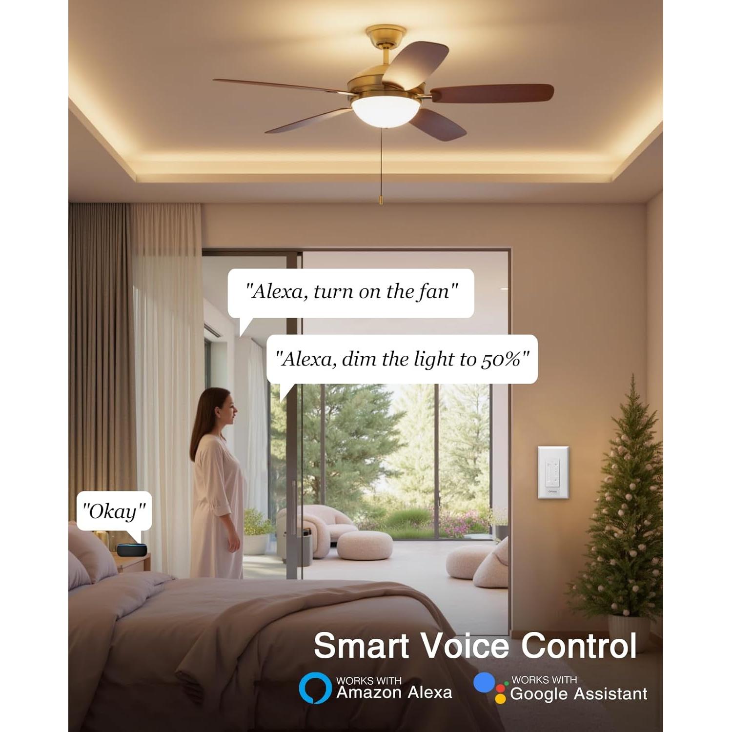 Interruptor Regulador Inteligente GHome SW19-1 para Ventilador de Techo