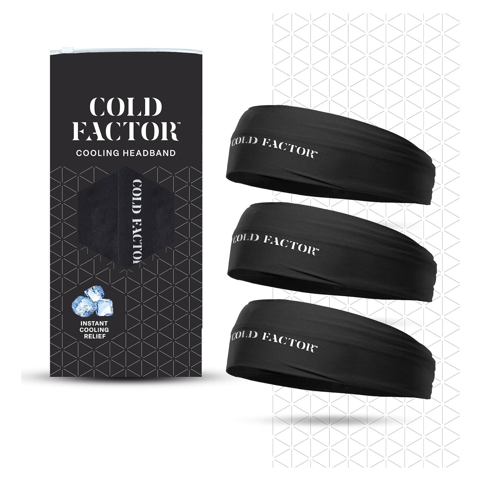 Banda para la cabeza de enfriamiento Cold Factor - 3 Paquetes, UPF 50+