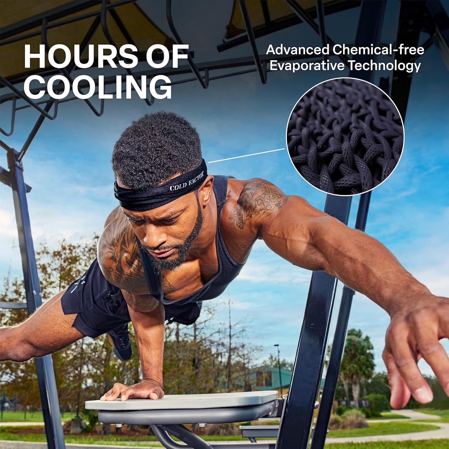 Banda para la cabeza de enfriamiento Cold Factor - 3 Paquetes, UPF 50+