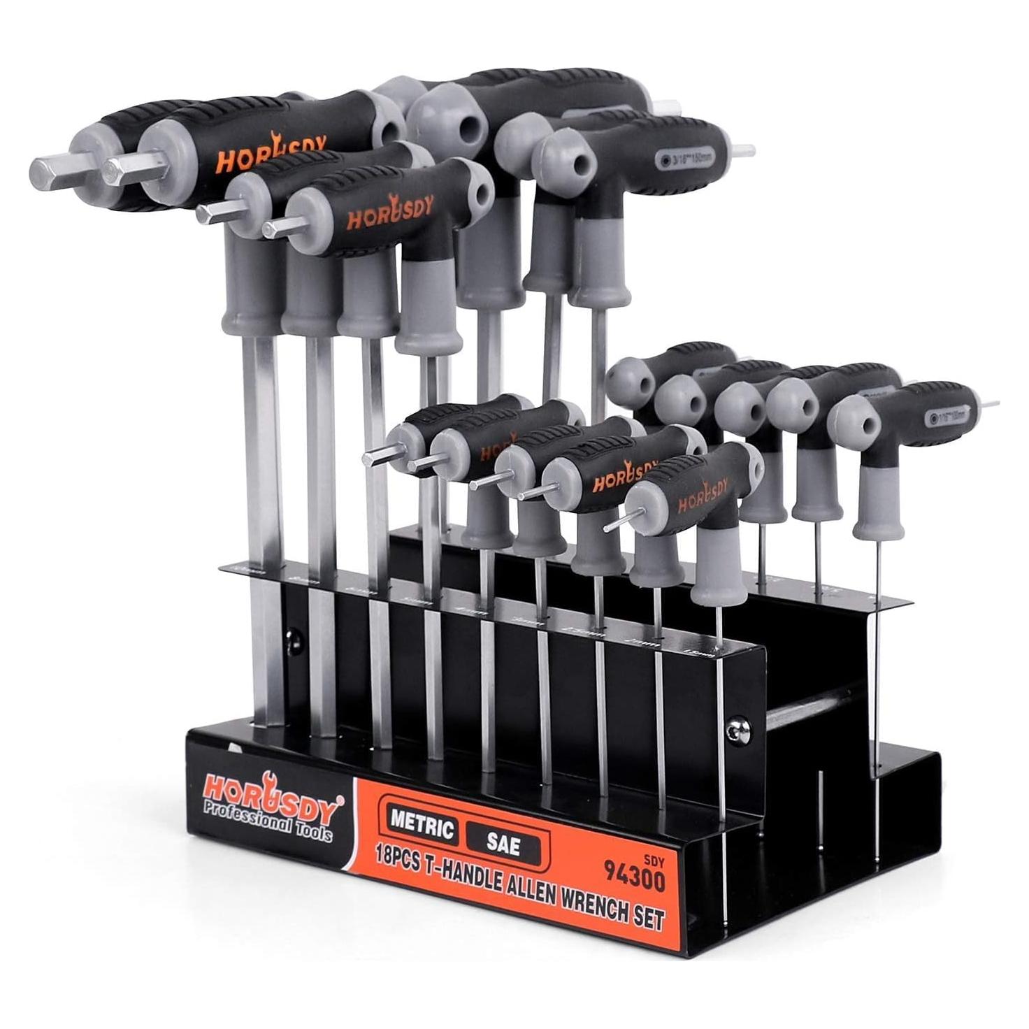 Juego de llaves hexagonales T HORUSDY 18 piezas métrico y SAE