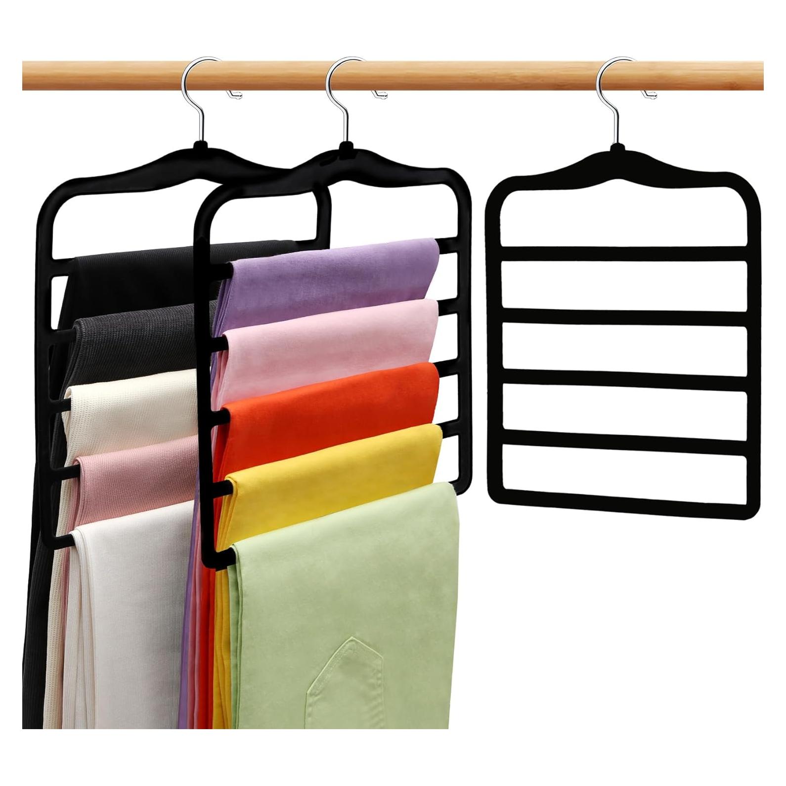 Perchas de Pantalones SHUKEEKA 3 Piezas Terciopelo Antideslizante