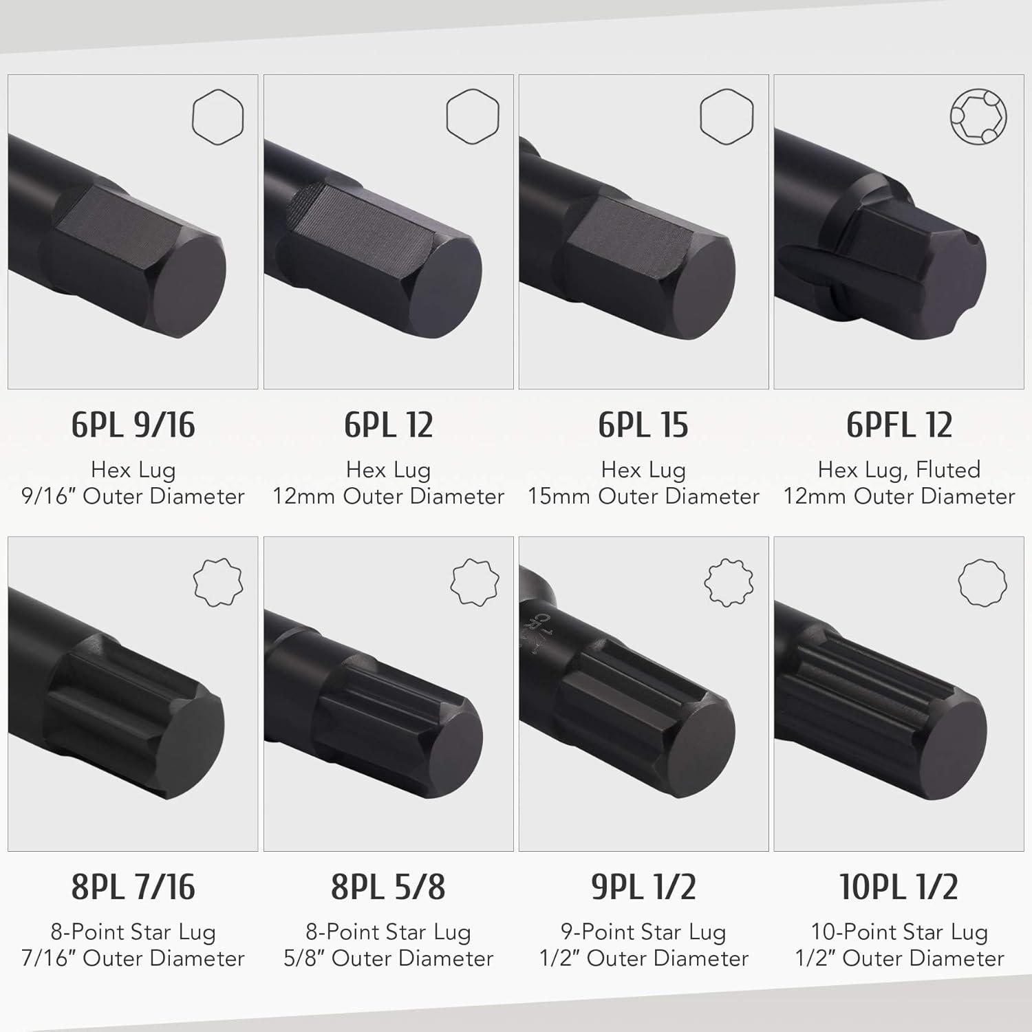Kit de Llaves de Tuerca de Bloqueo 16 Piezas Orion Motor Tech
