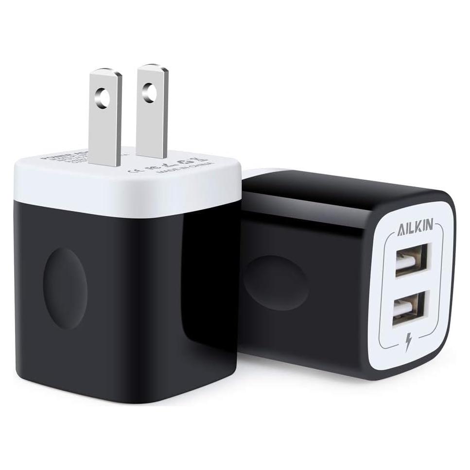Cargador de Pared USB AILKIN 2 Puertos 2.1A Carga Rápida