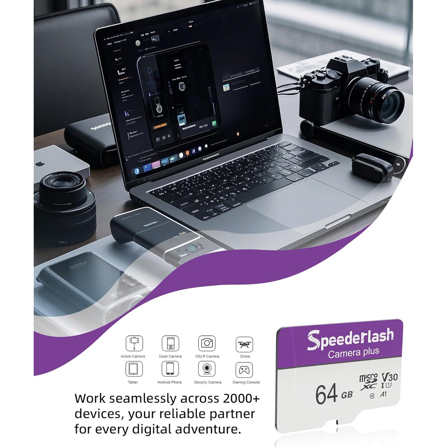 Tarjeta Micro SDXC 64GB Speederlash UHS-I 90MB/s 4K UHD