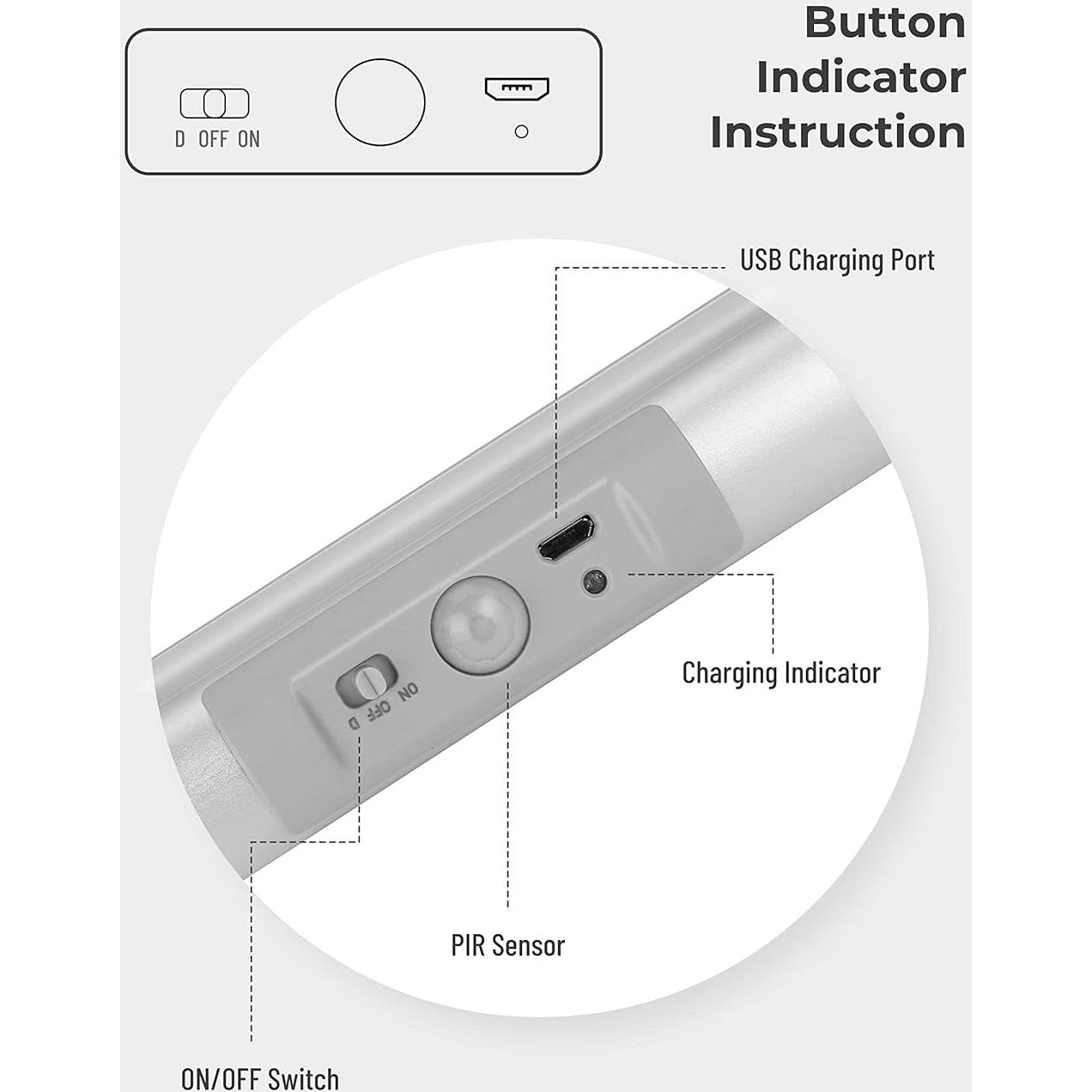 Luz LED Recargable Joyzy con Sensor de Movimiento 33cm