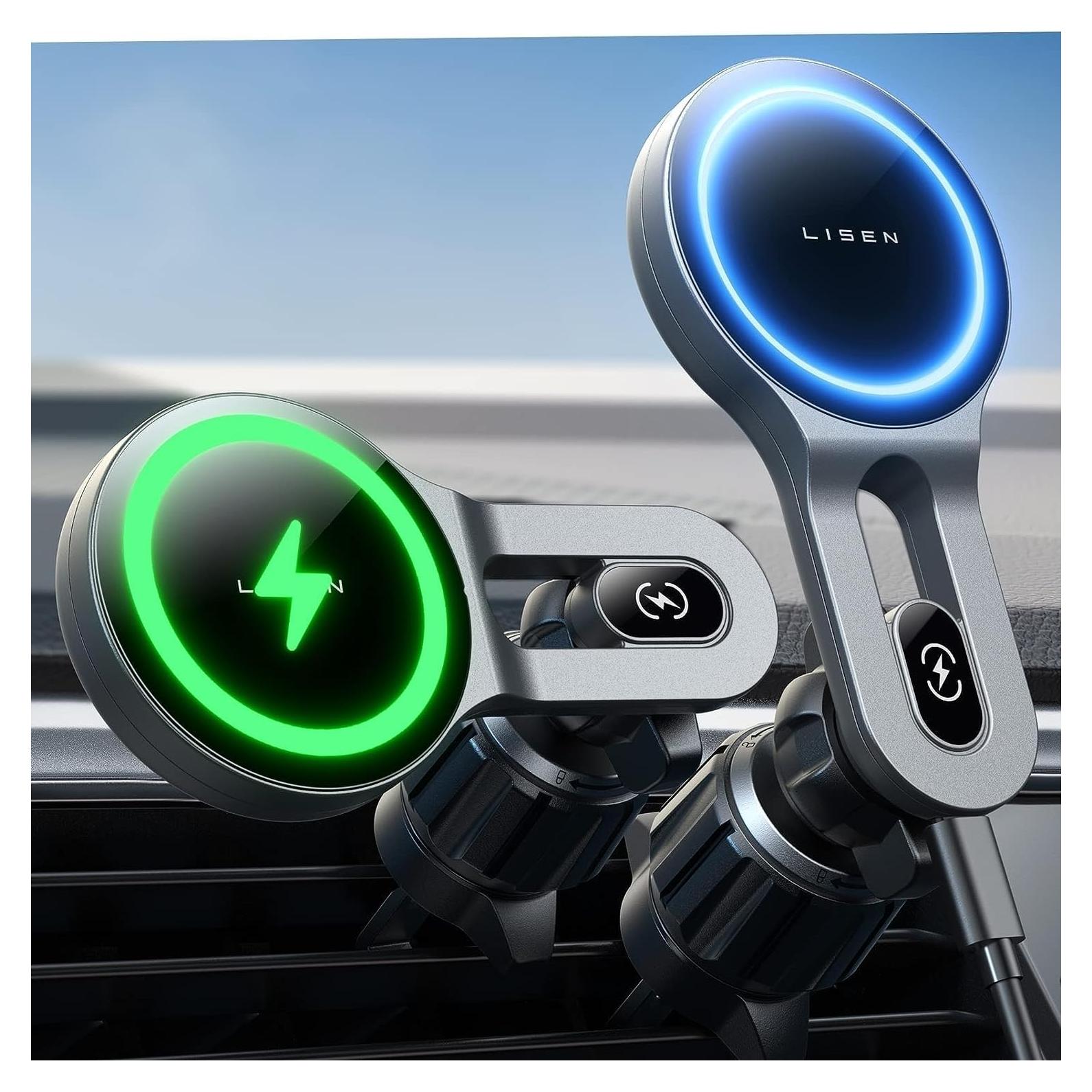 Cargador Inalámbrico MagSafe LISEN para Auto 15W Negro